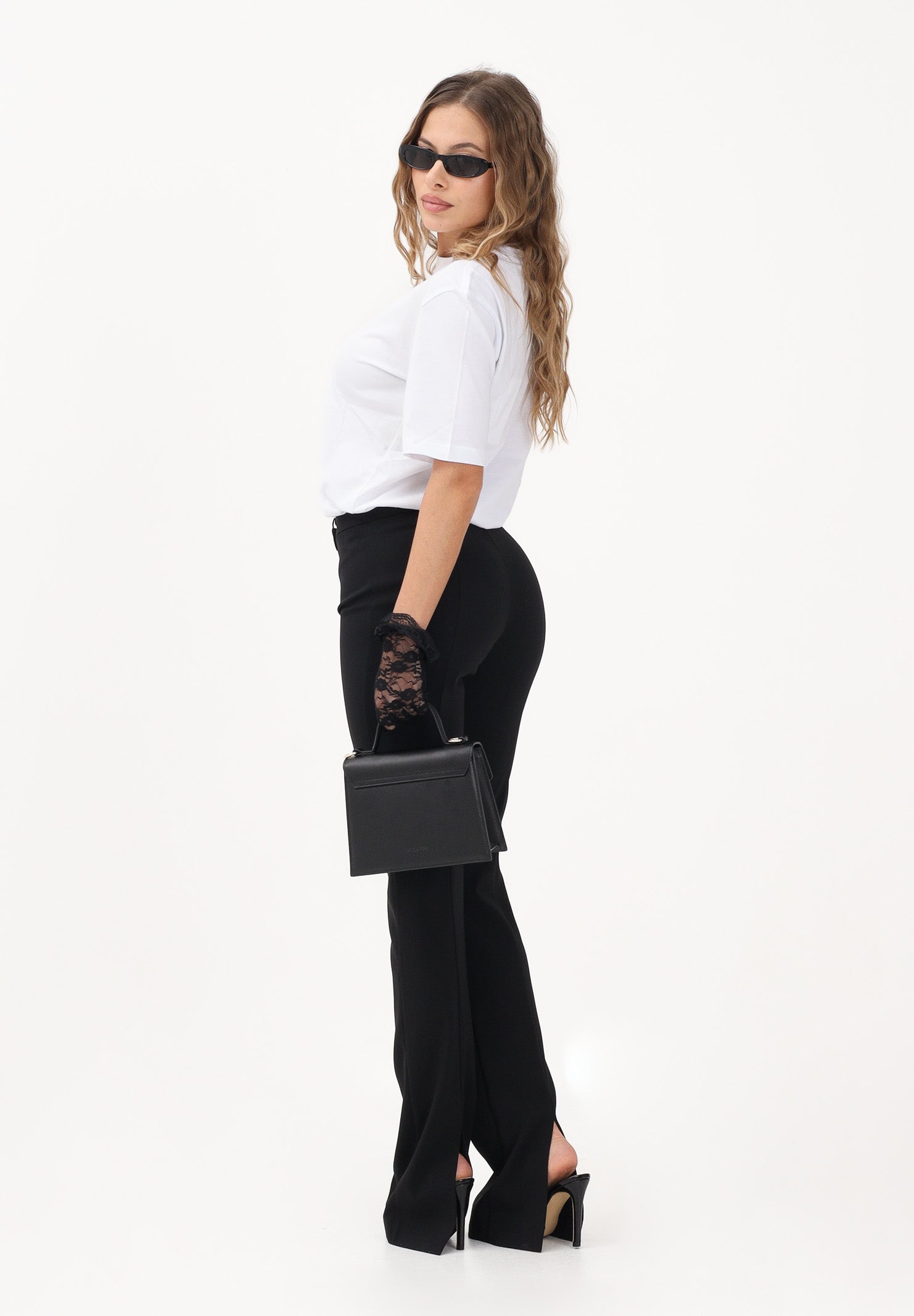 PATRIZIA PEPE Pantalone elegante nero da donna in crêpe 8P0781A6F5 K103 PATRIZIA PEPE