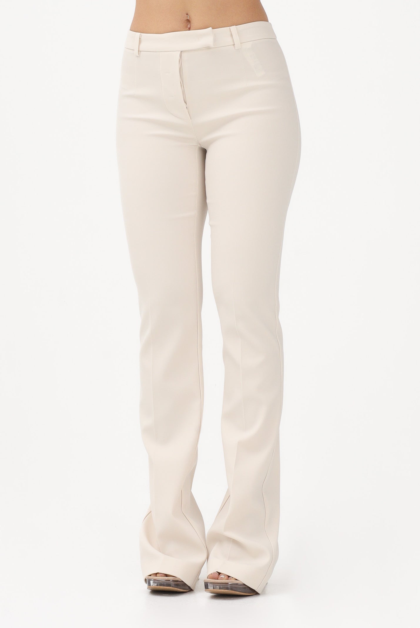 PATRIZIA PEPE Pantalone elegante panna da donna in crêpe 8P0781A6F5 W409 PATRIZIA PEPE