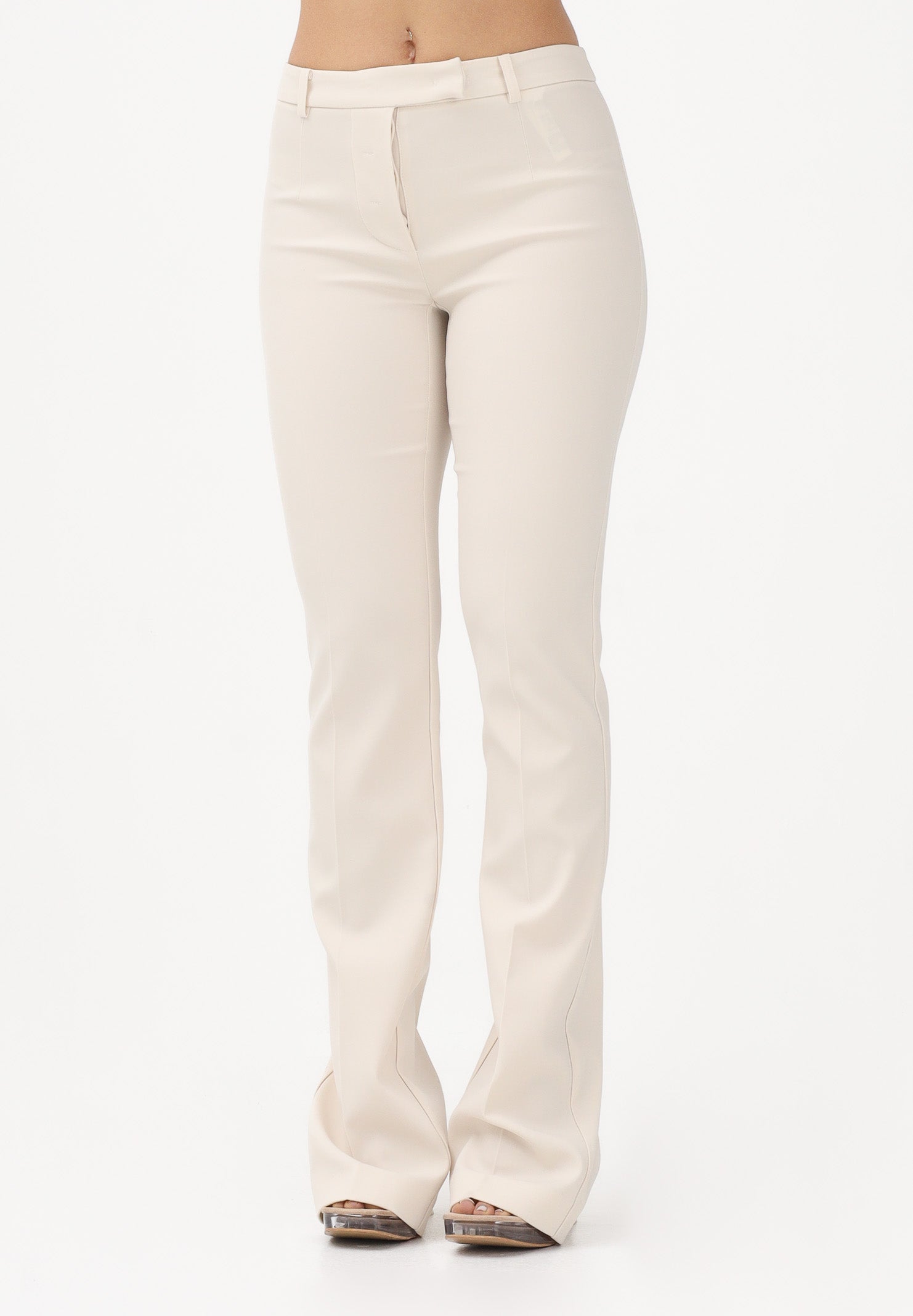 PATRIZIA PEPE Pantalone elegante panna da donna in crêpe 8P0781A6F5 W409 PATRIZIA PEPE