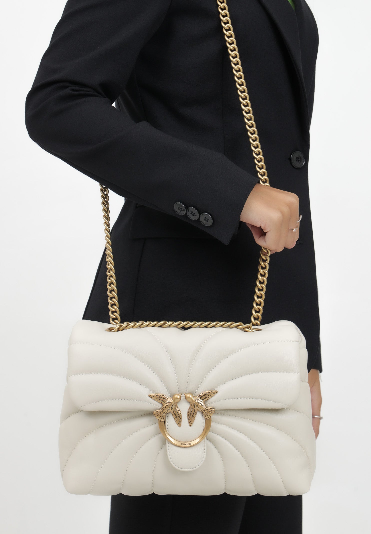PINKO Borsa a tracolla Classic Love Bag Puff panna da donna 100038A1EX Z14Q PINKO