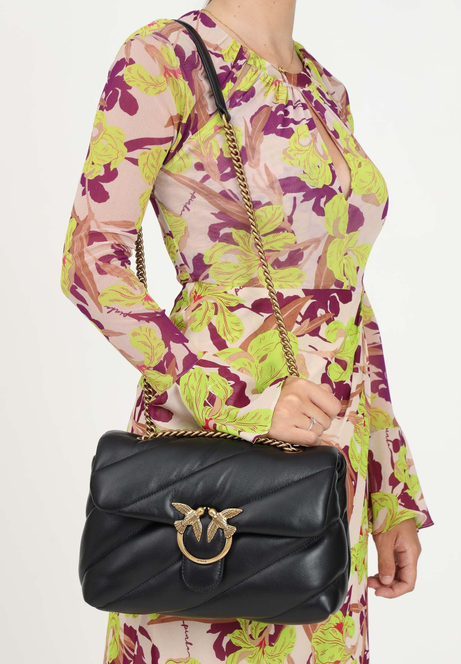 PINKO Borsa a tracolla Classic Love Bag Puff nera da donna 100038A0F2 Z99Q PINKO