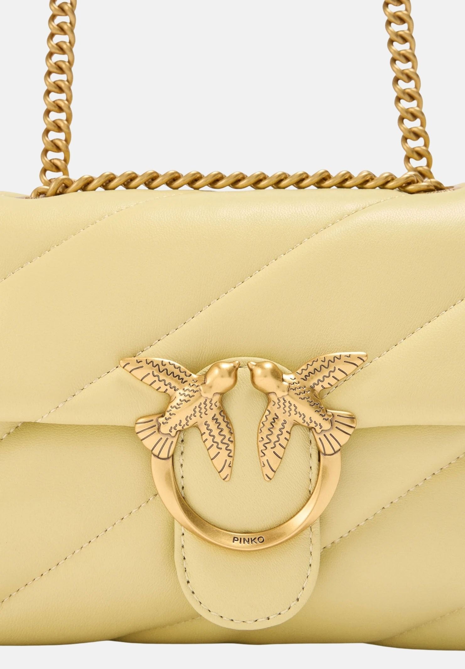 PINKO Borsa a tracolla Mini Love Bag Puff giallo vaniglia da donna 100039A0F2 C39Q PINKO