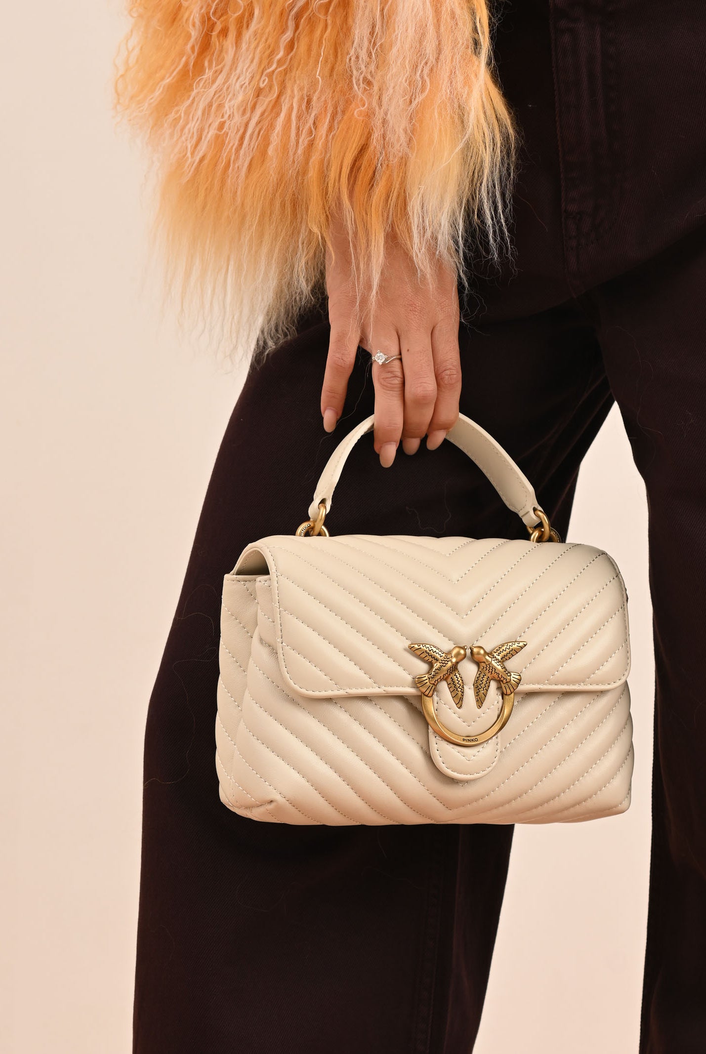 PINKO Borsa a mano Lady Love Bag Puff panna da donna 100044A0GK Z14Q PINKO