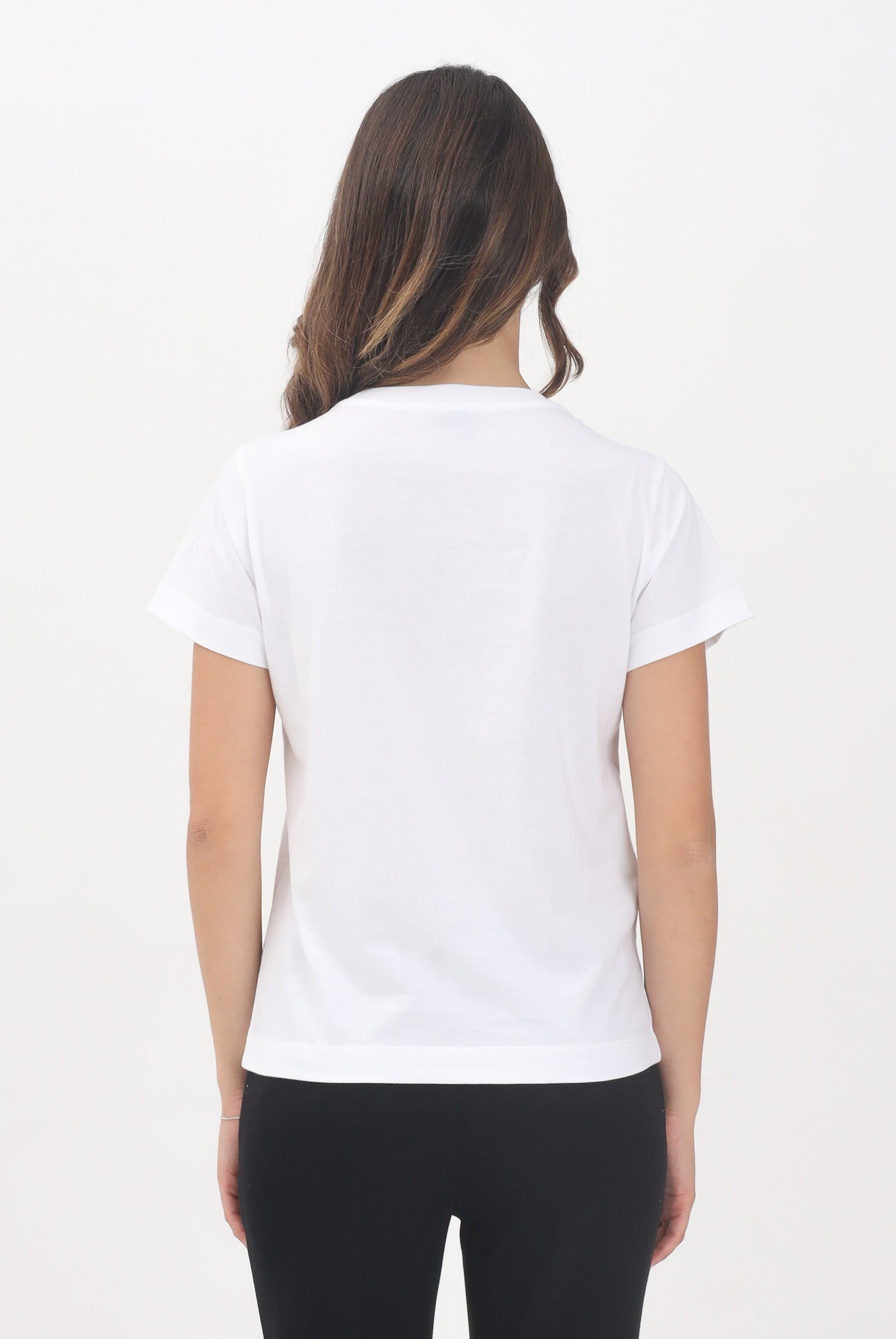 PINKO T-shirt a manica corta bianca da donna con logo 100373A2RE Z04 PINKO