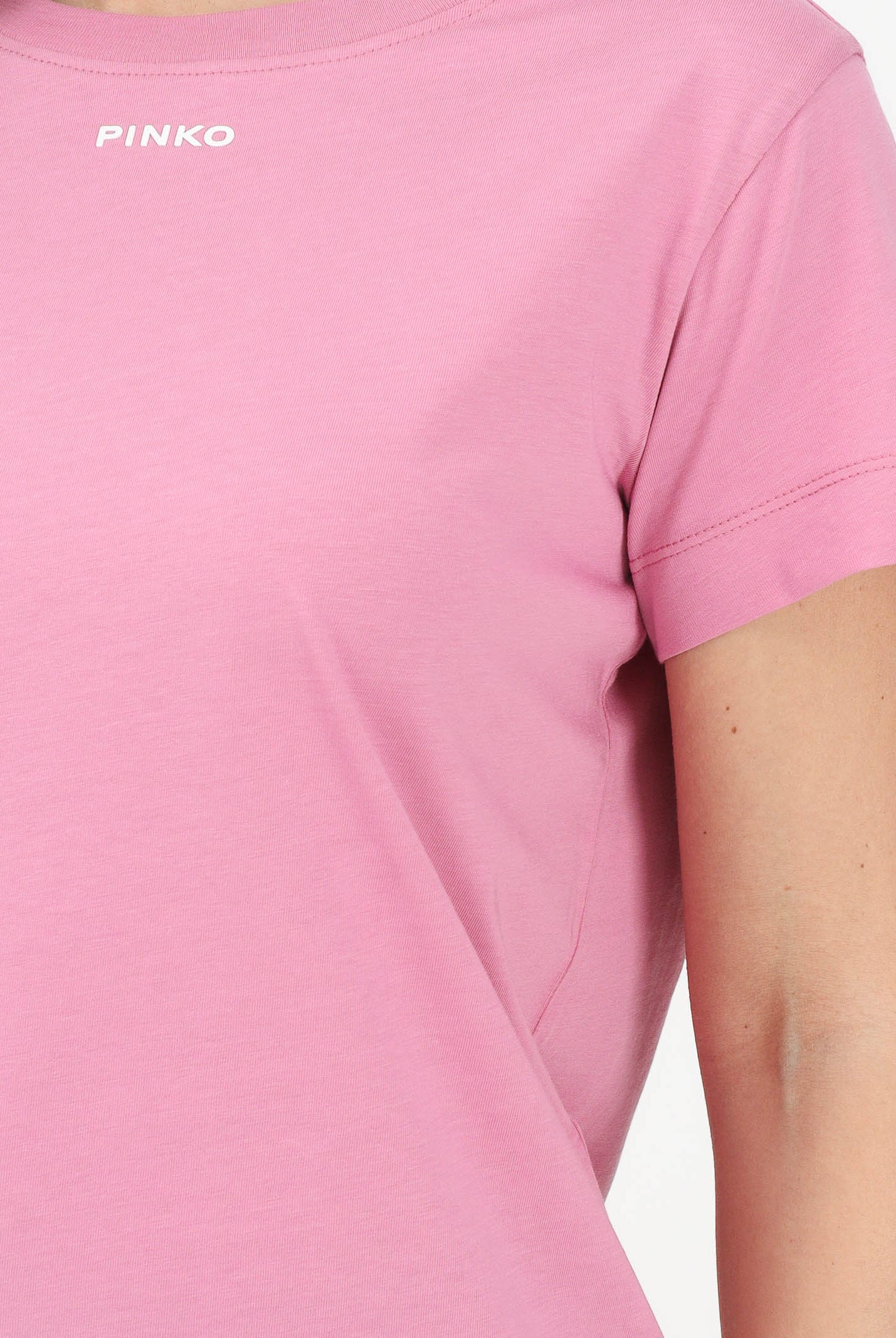 PINKO T-shirt a manica corta rosa da donna con logo 100373A34F Q48 PINKO