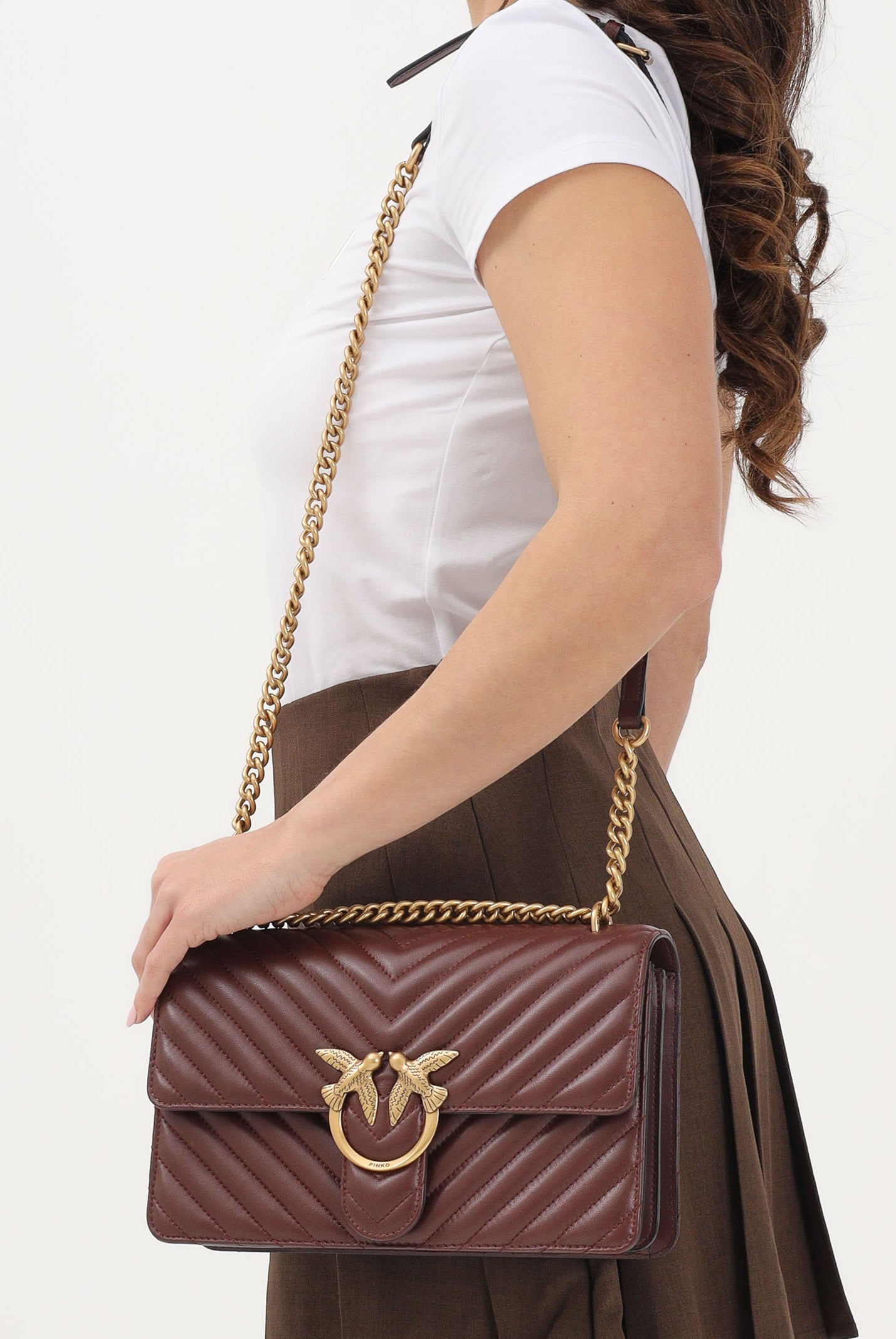 PINKO Borsa a tracolla Classic Love Bag One burgundy da donna 100941A0GK R49Q PINKO
