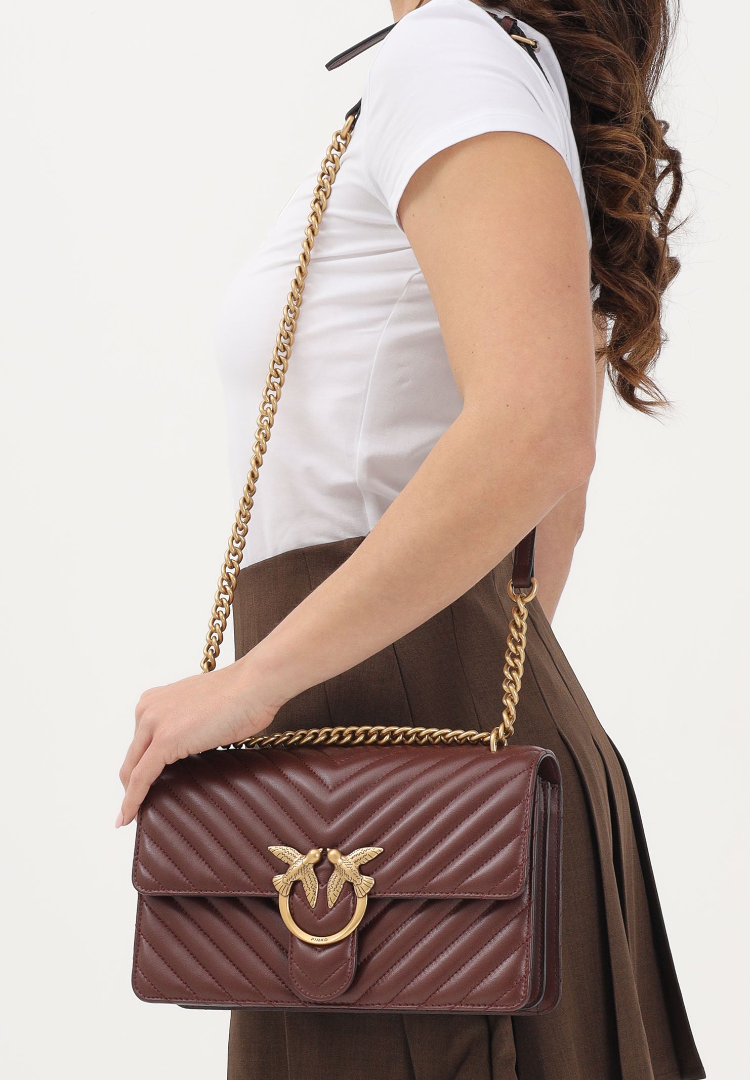 PINKO Borsa a tracolla Classic Love Bag One burgundy da donna 100941A0GK R49Q PINKO