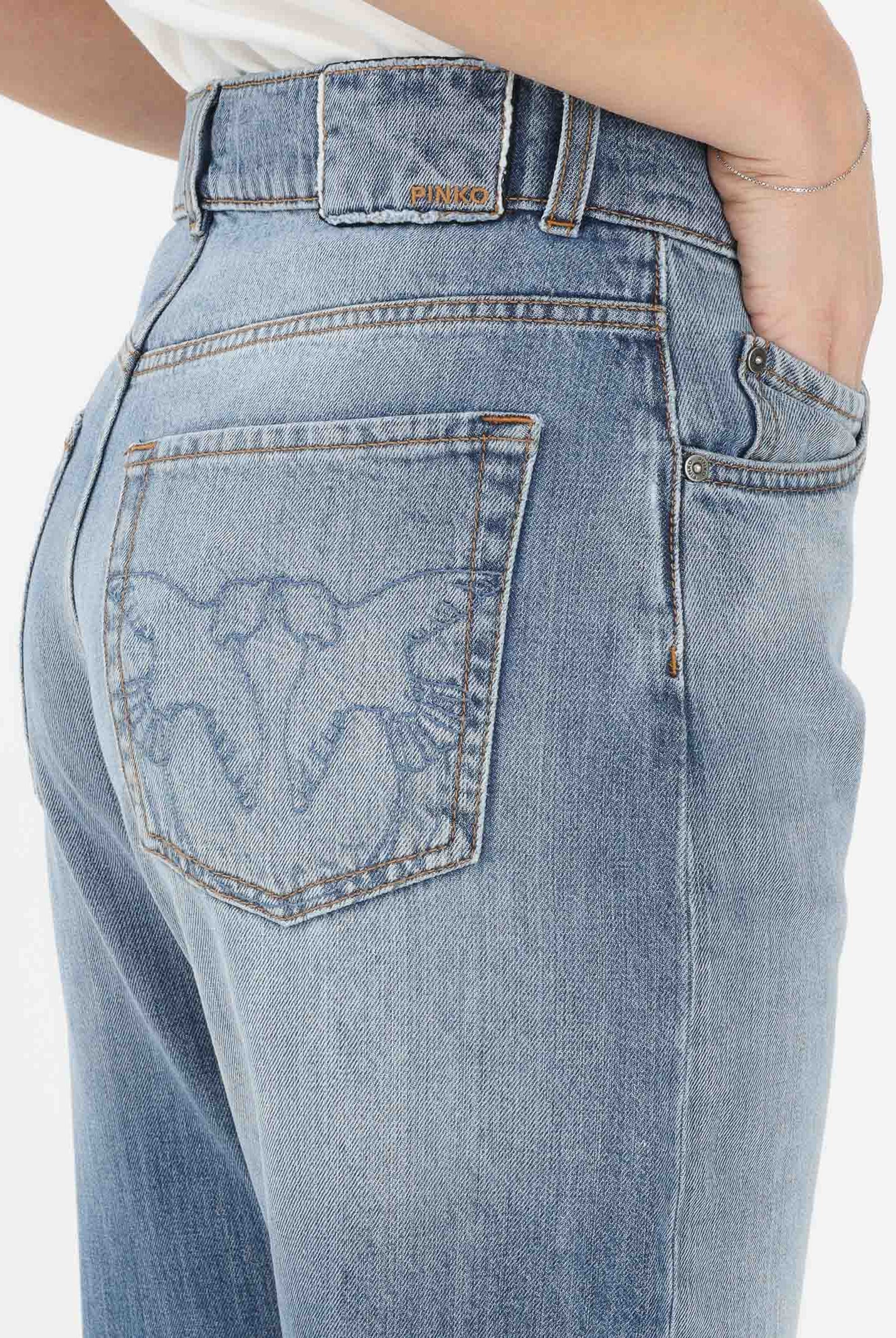 PINKO Jeans WANDA WIDE LEG da donna in denim medio 101733A323 PJO PINKO