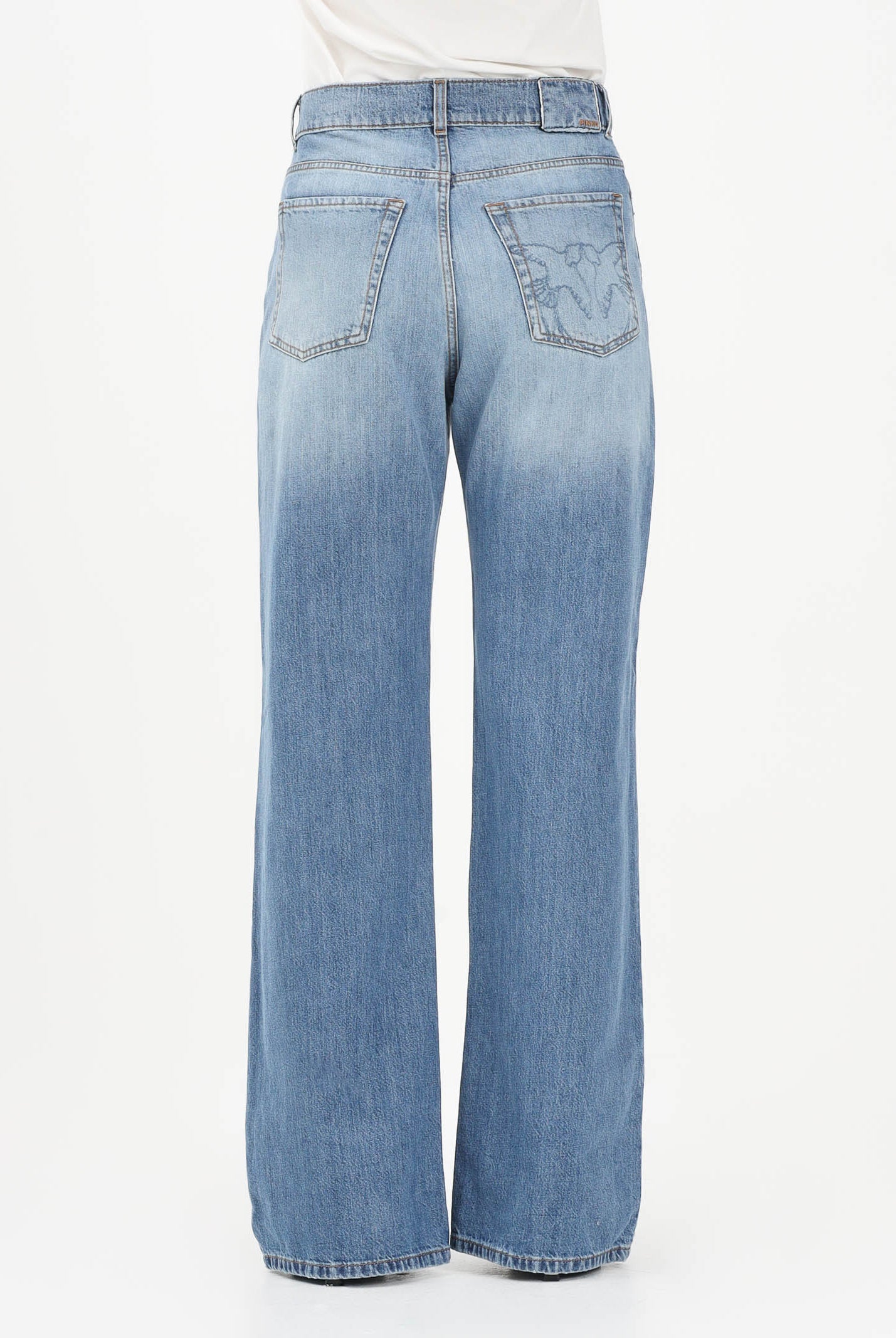 PINKO Jeans WANDA WIDE LEG da donna in denim medio 101733A323 PJO PINKO