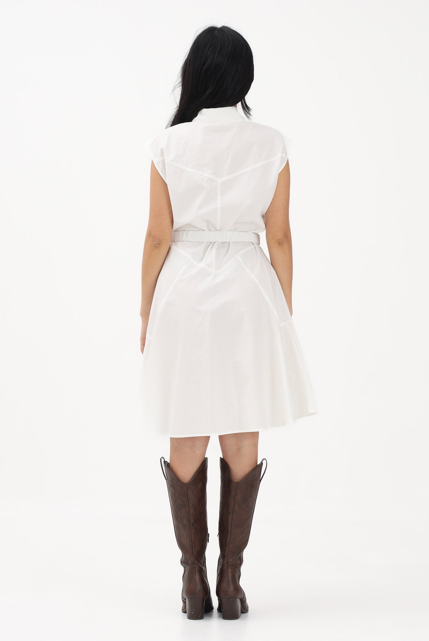 PINKO Abito chemisier bianco da donna con cintura 103111A2LD Z05 PINKO