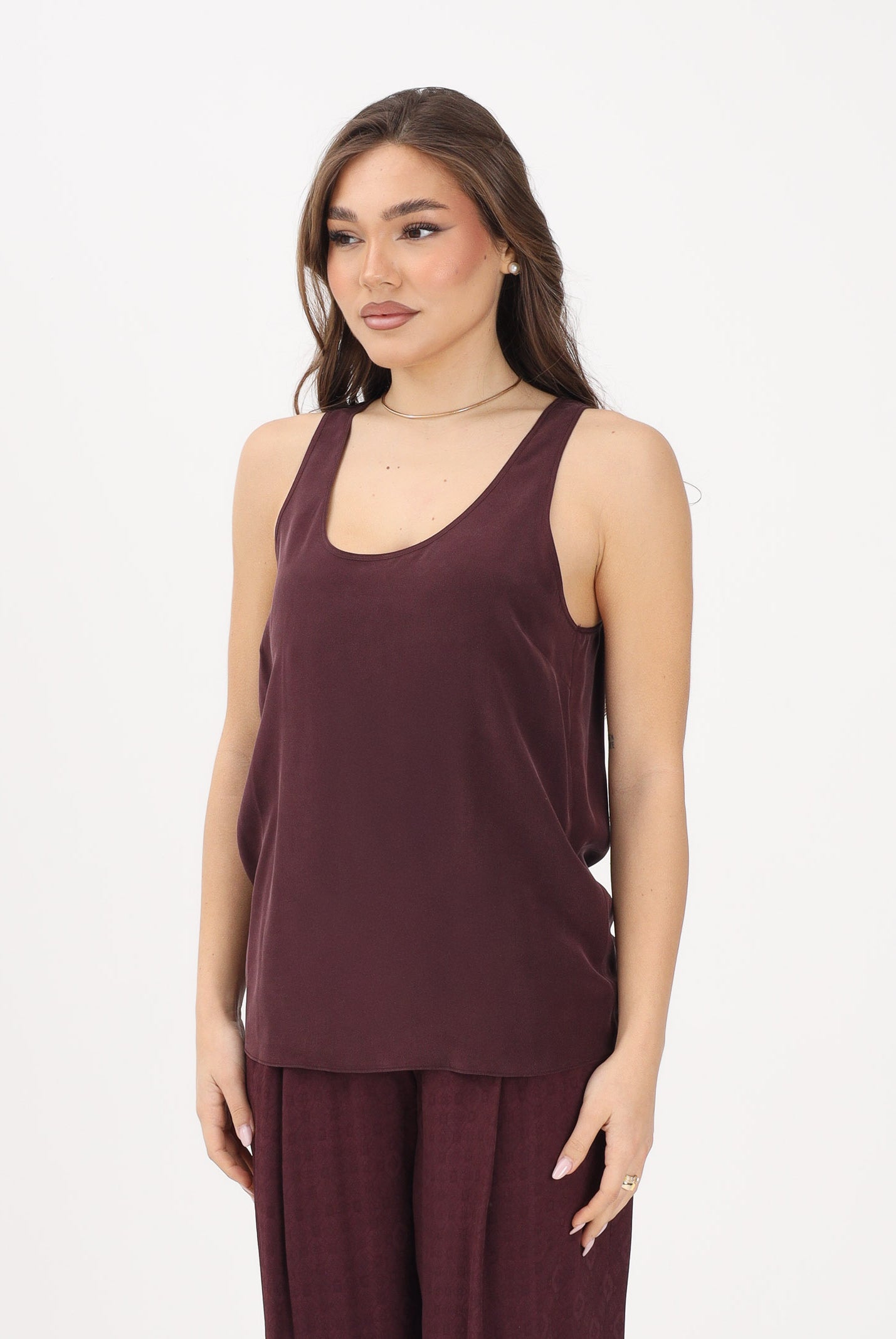 PINKO Top a canotta bordeaux da donna 104670A2T7 RR7 PINKO