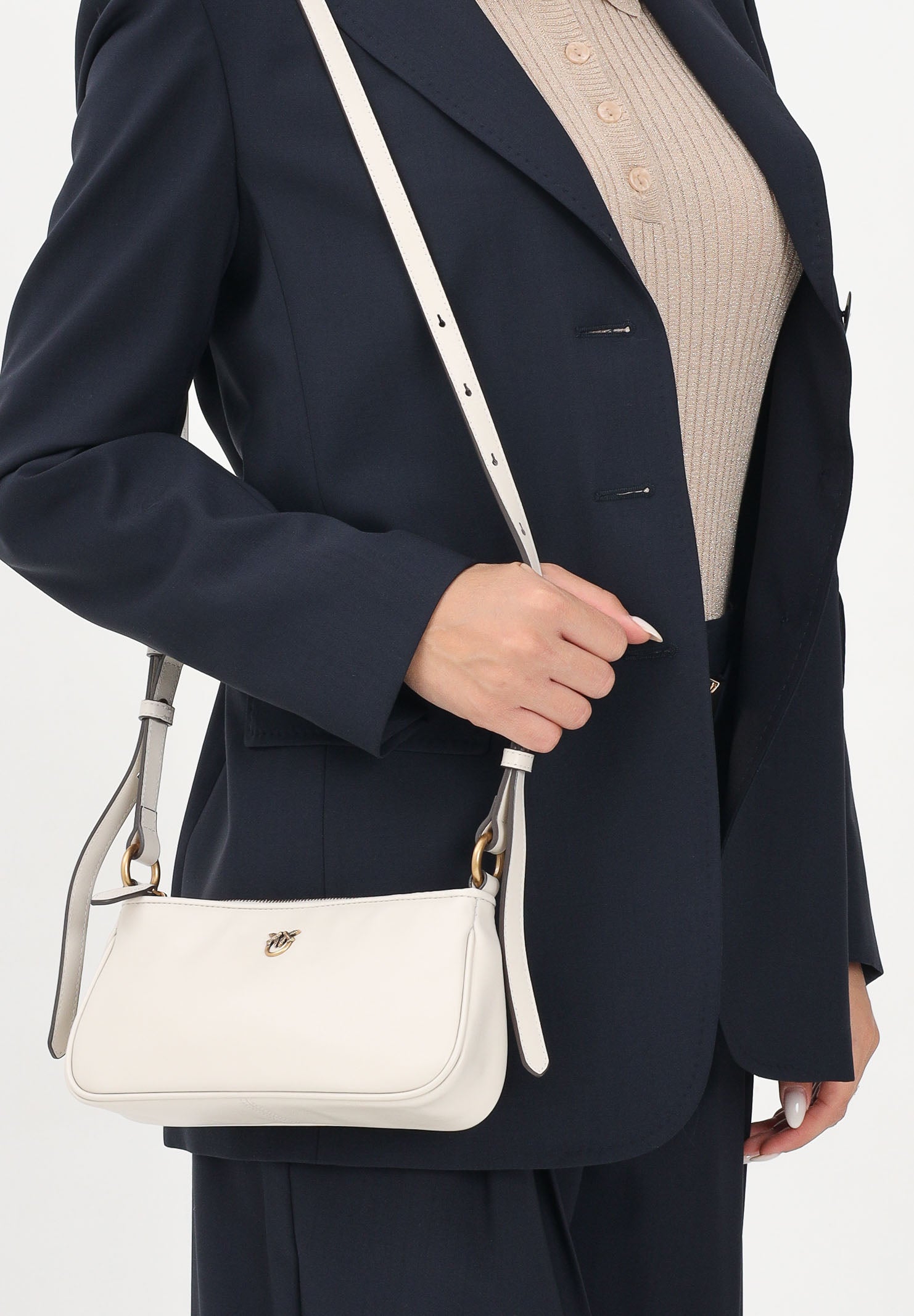 PINKO Borsa a spalla MINI HALF MOON panna da donna 105069A0QO Z14Q PINKO