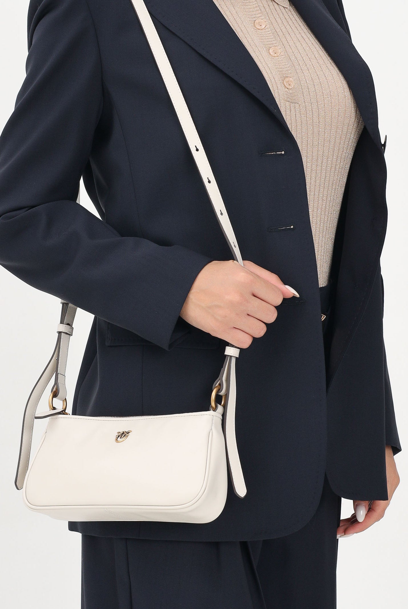 PINKO Borsa a spalla MINI HALF MOON panna da donna 105069A0QO Z14Q PINKO