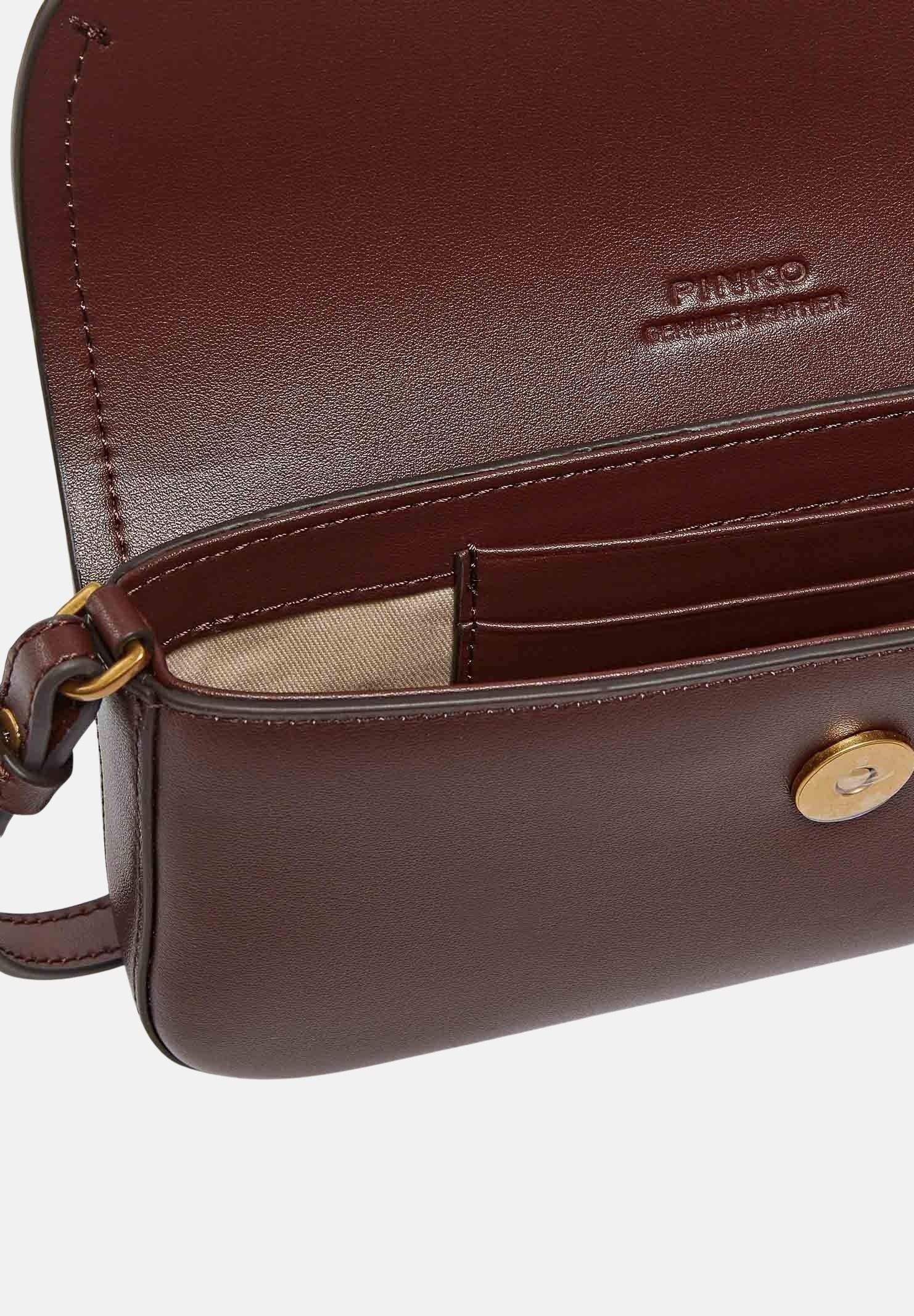PINKO Borsa a spalla Saddle Flat burgundy da donna 105349A1ZX R49Q PINKO