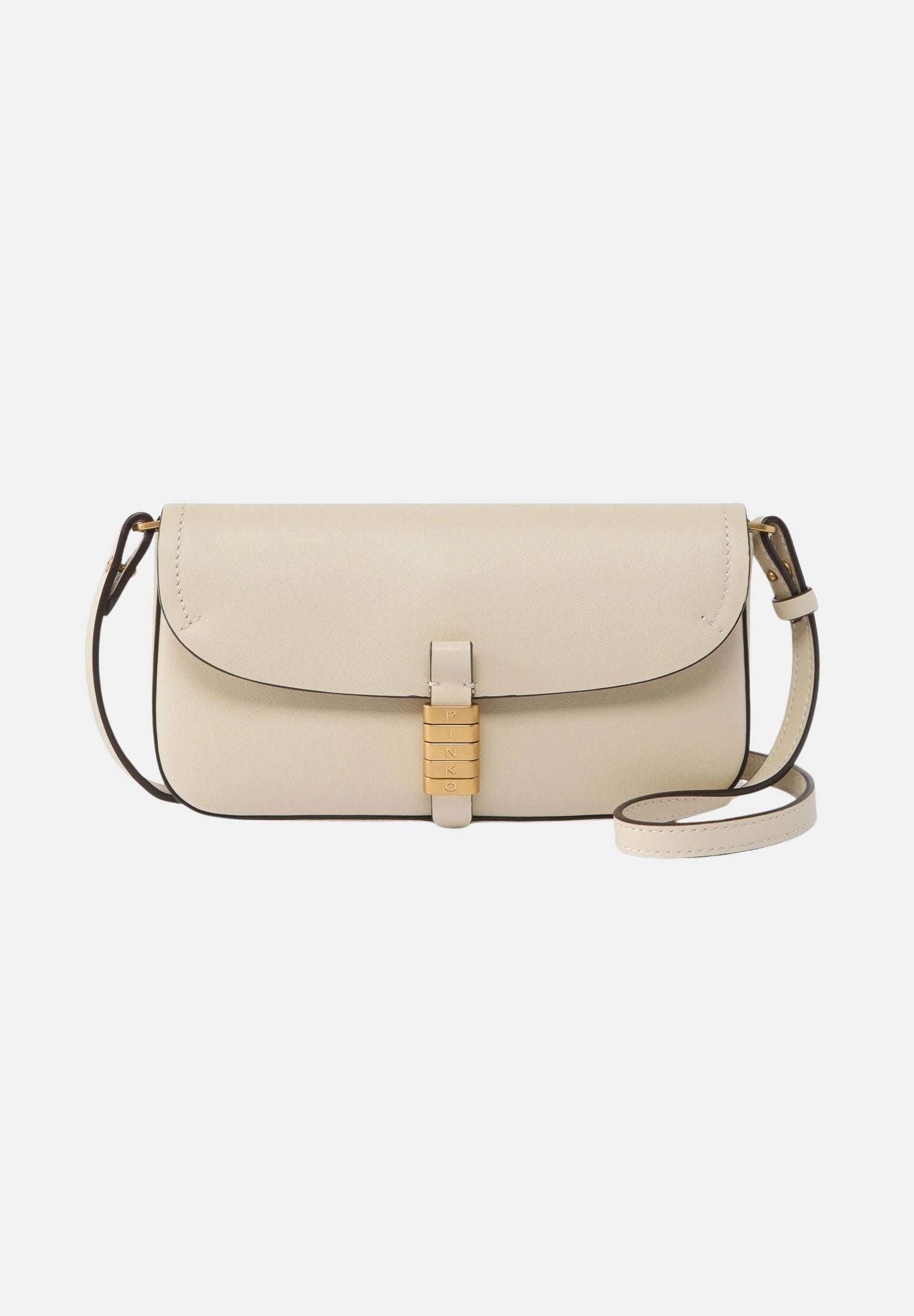 PINKO Borsa a spalla Saddle Flat beige da donna 105349A1ZX Z14Q PINKO
