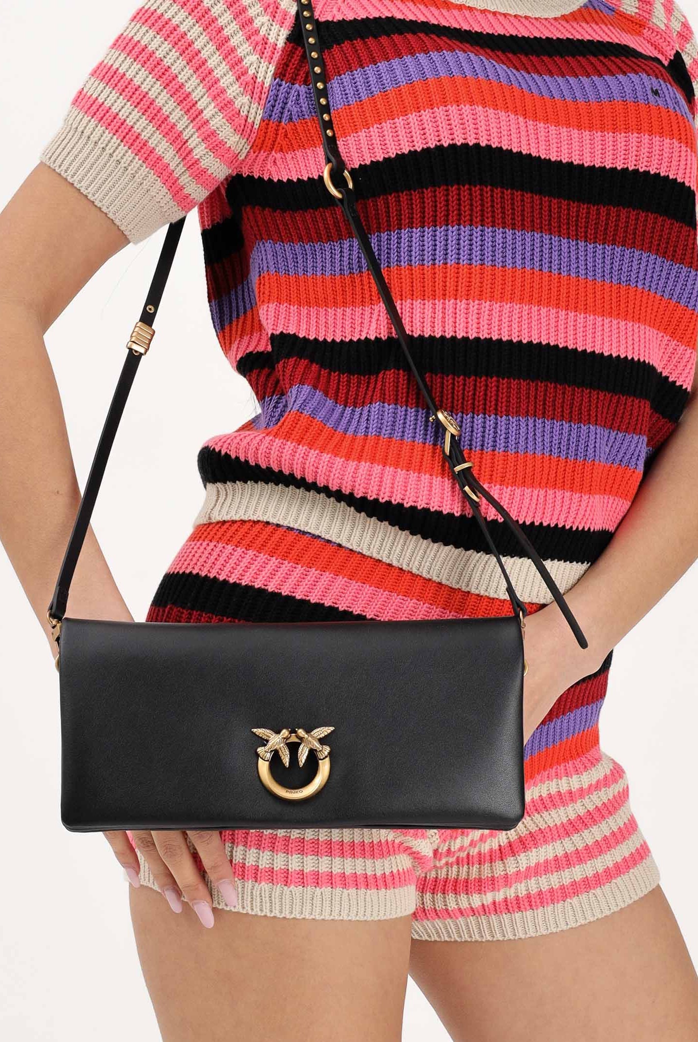 PINKO Pochette Love Bag Click Soft Horizontal nera da donna 106022A0QO Z99Q PINKO