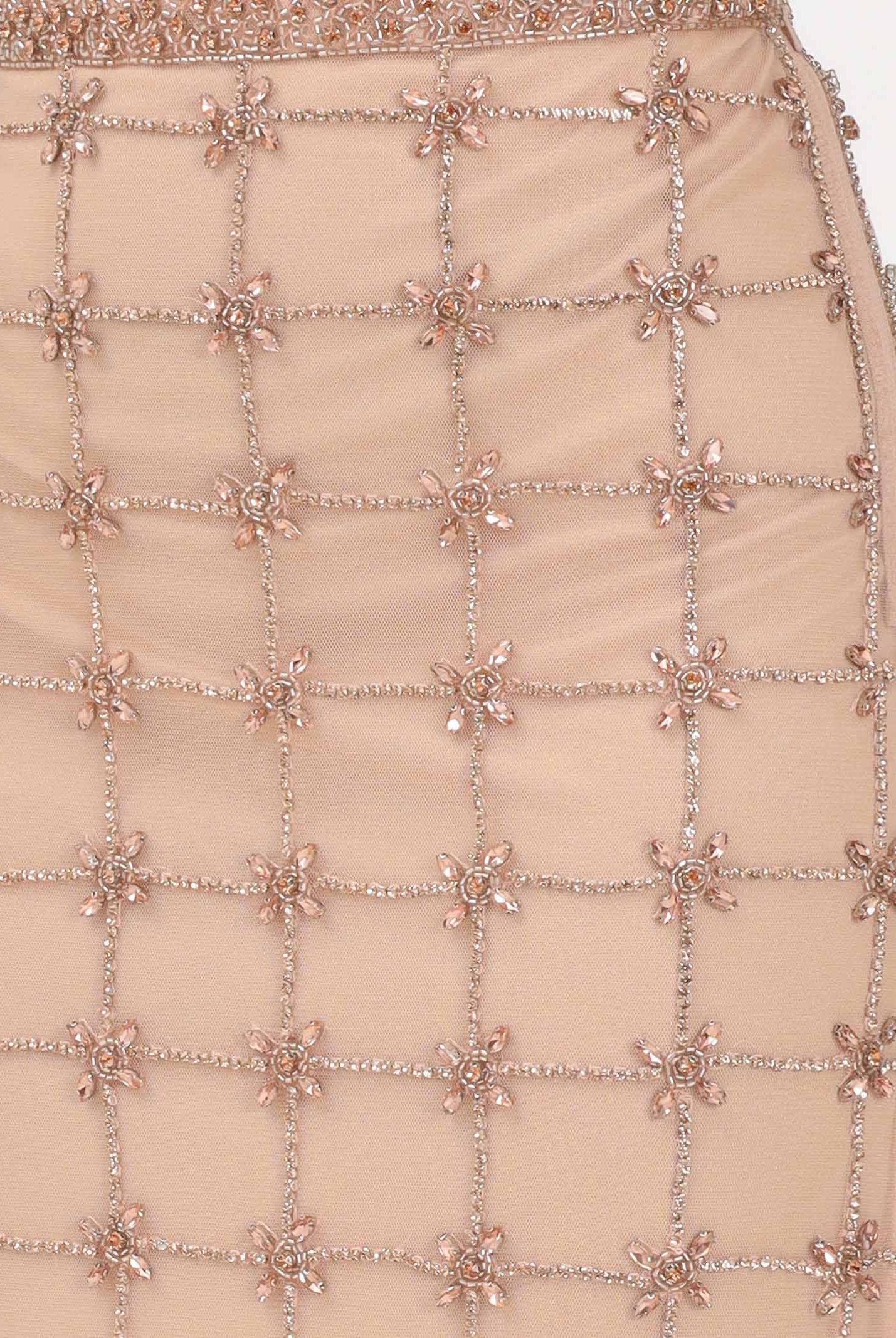 PINKO Gonna midi nude da donna in tulle con cristalli 106031A32B ZN6 PINKO