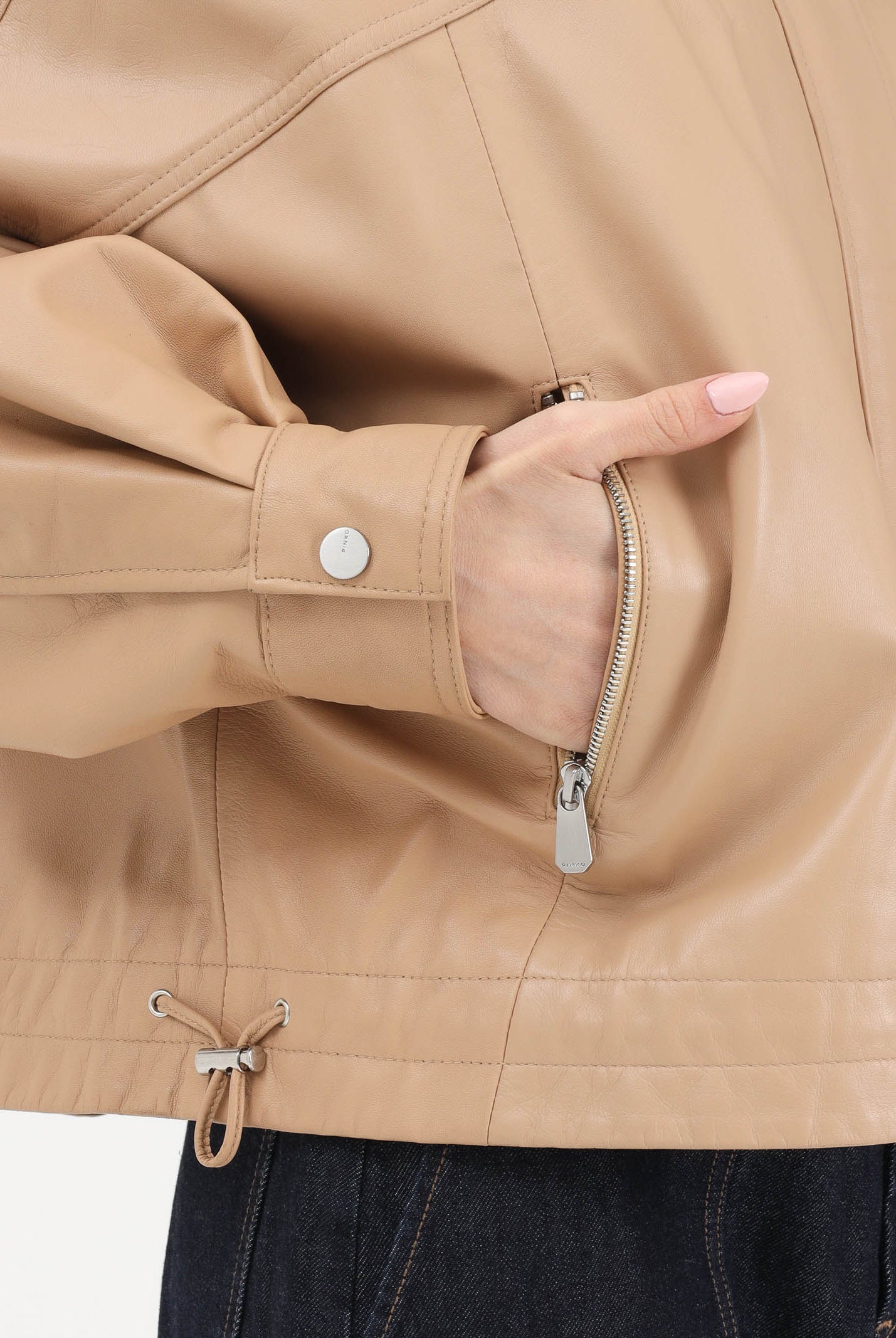 PINKO Giubbotto in pelle BAILEE BLOUSON beige da donna 106235A31Y D41 PINKO