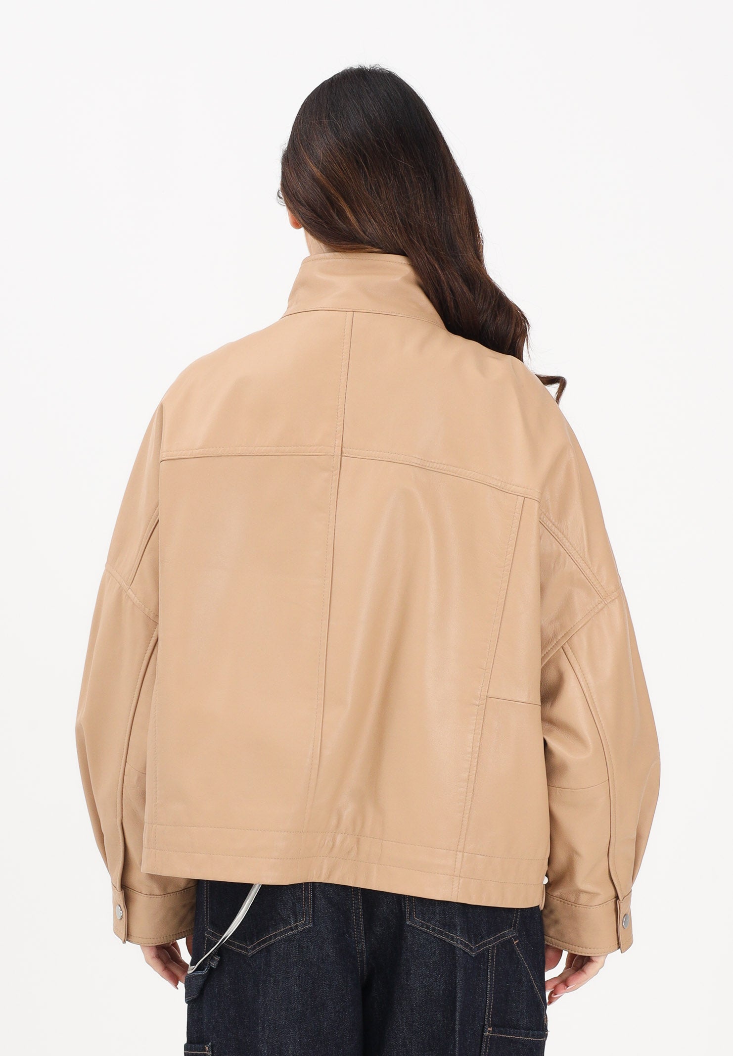 PINKO Giubbotto in pelle BAILEE BLOUSON beige da donna 106235A31Y D41 PINKO