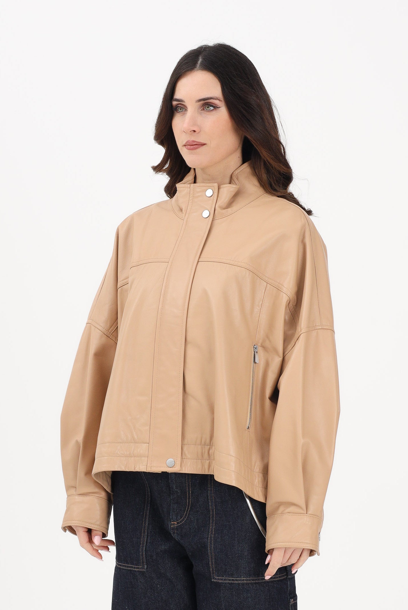 PINKO Giubbotto in pelle BAILEE BLOUSON beige da donna 106235A31Y D41 PINKO