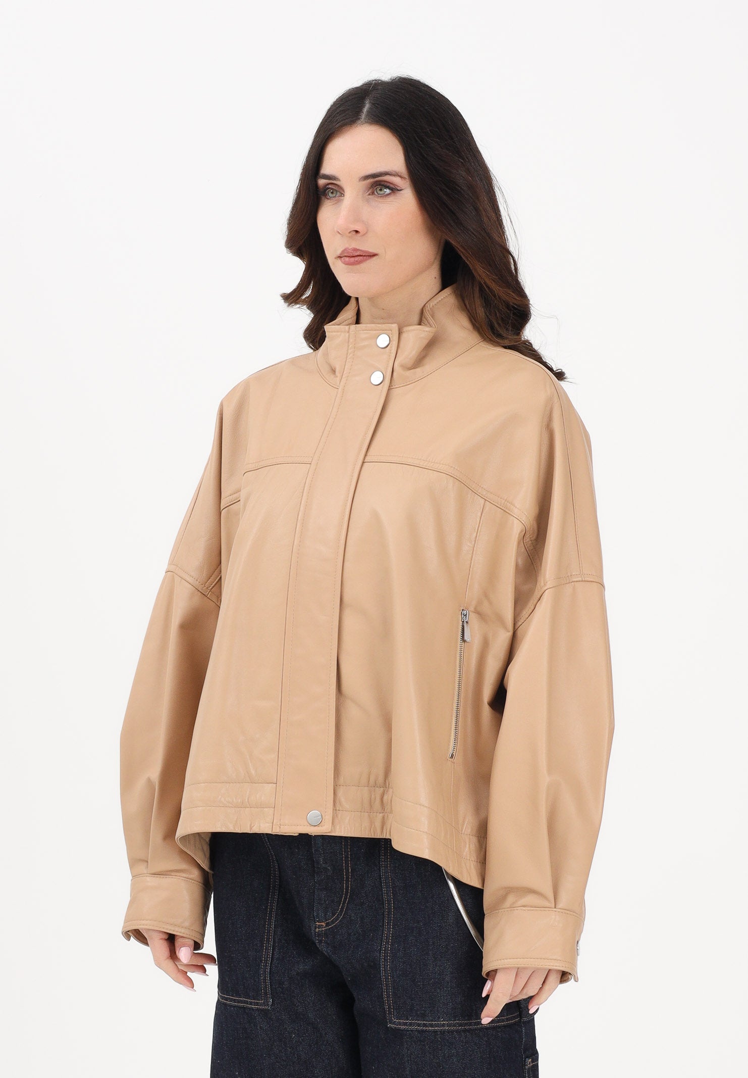 PINKO Giubbotto in pelle BAILEE BLOUSON beige da donna 106235A31Y D41 PINKO