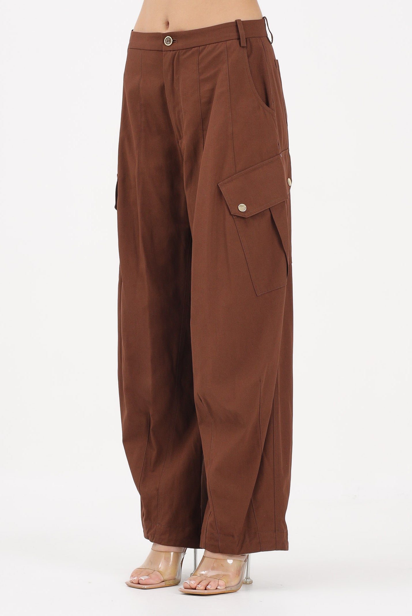 PINKO Pantalone cargo marrone da donna 106278A2ER L78 PINKO