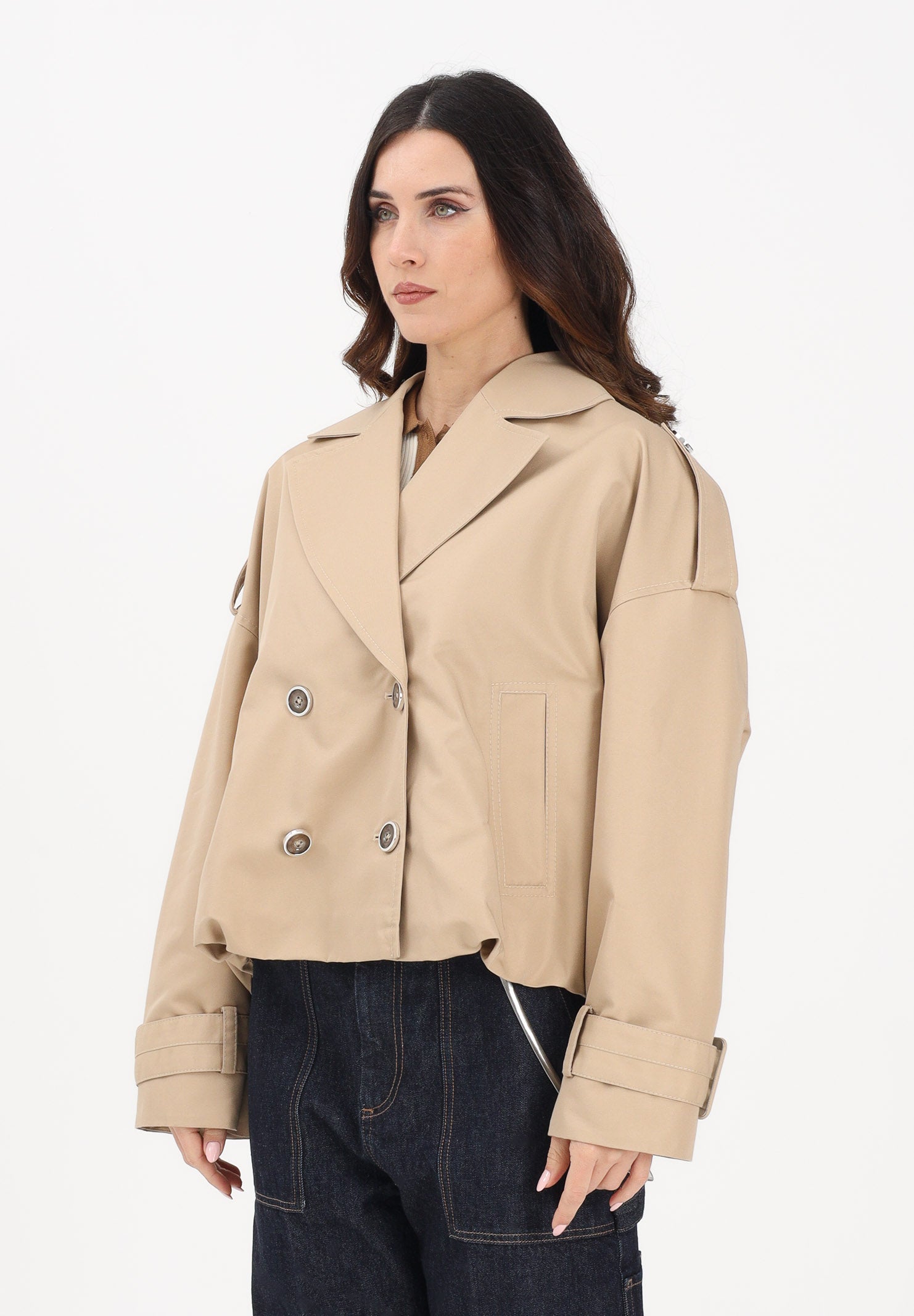 PINKO Trench corto TRISCIA beige da donna 106325A1PR D41 PINKO