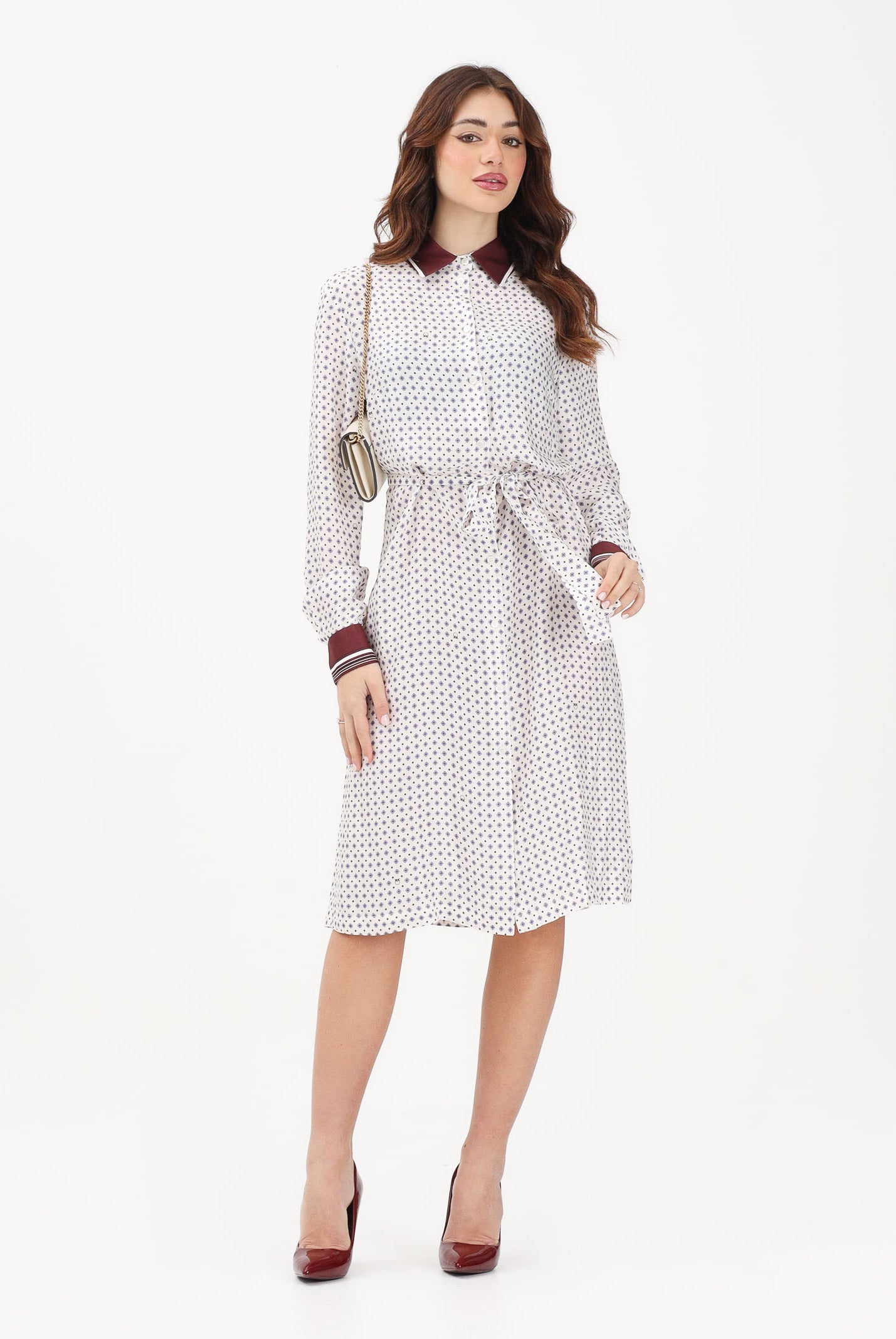 PINKO Abito midi ELICIA bianco da donna 106331A34R BBA PINKO