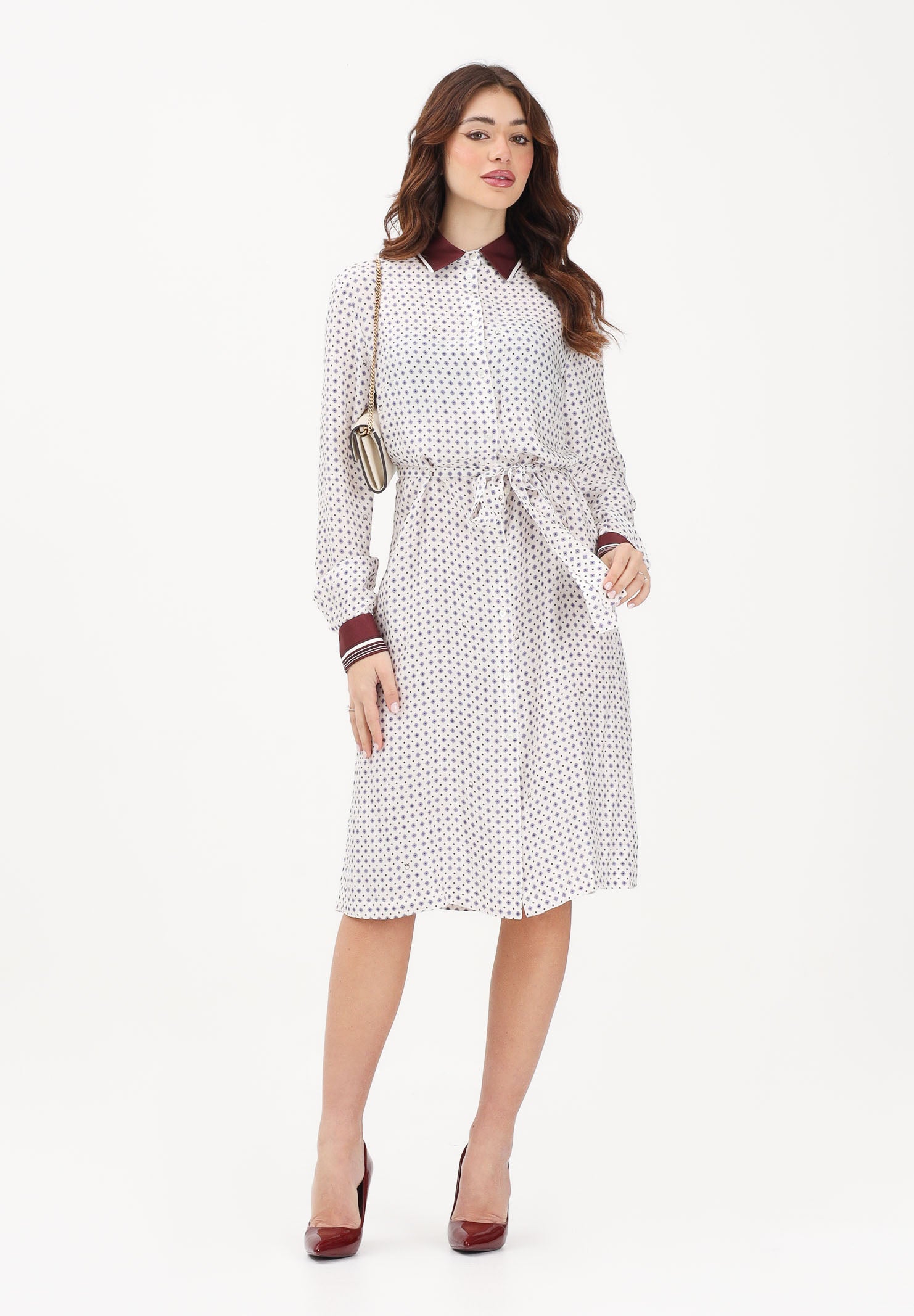 PINKO Abito midi ELICIA bianco da donna 106331A34R BBA PINKO