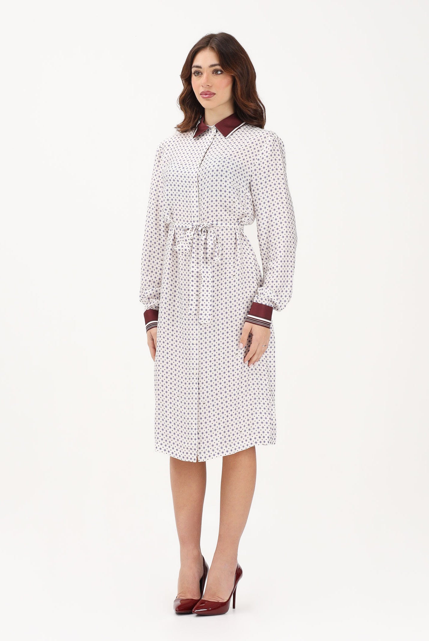 PINKO Abito midi ELICIA bianco da donna 106331A34R BBA PINKO