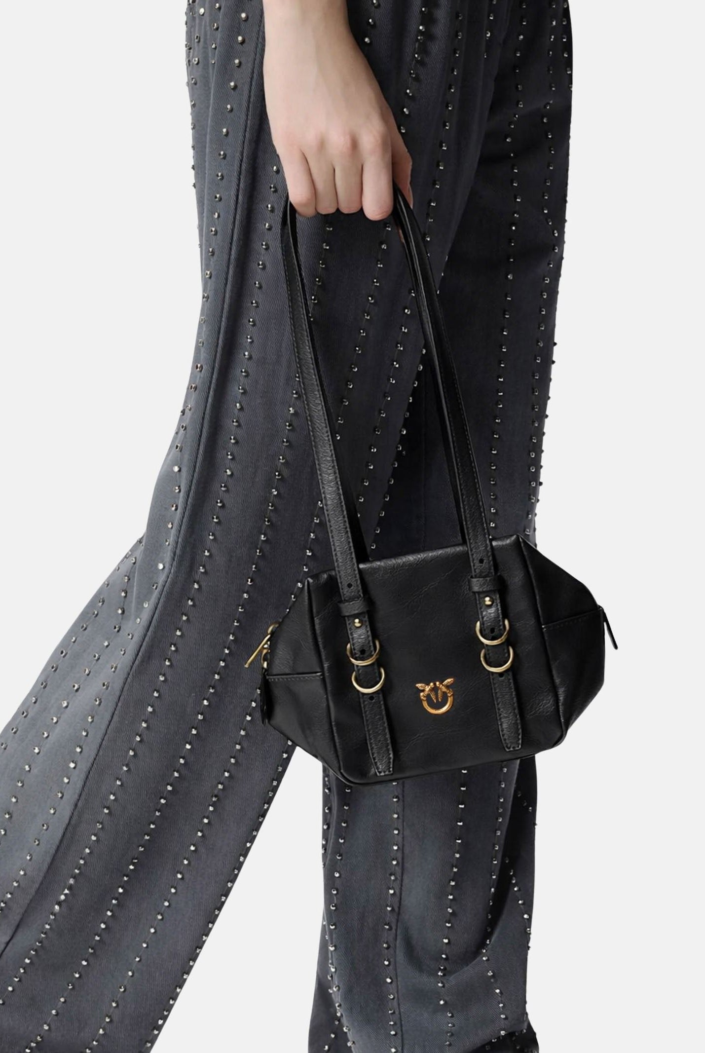 PINKO Borsa a spalla Cubic Bag nera da donna 106465A315 Z99Q PINKO