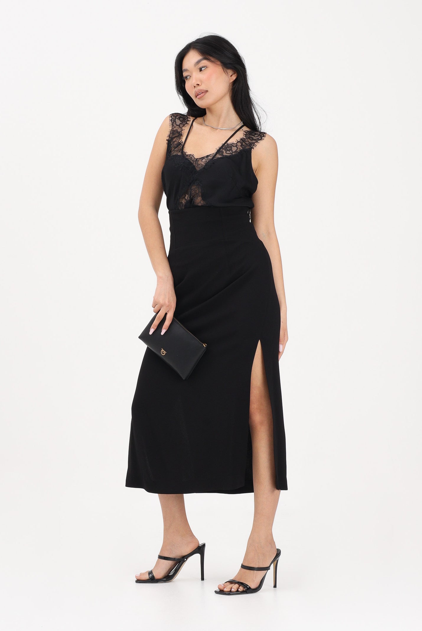 PINKO Gonna midi nera da donna 106485A2Q2 Z99 PINKO