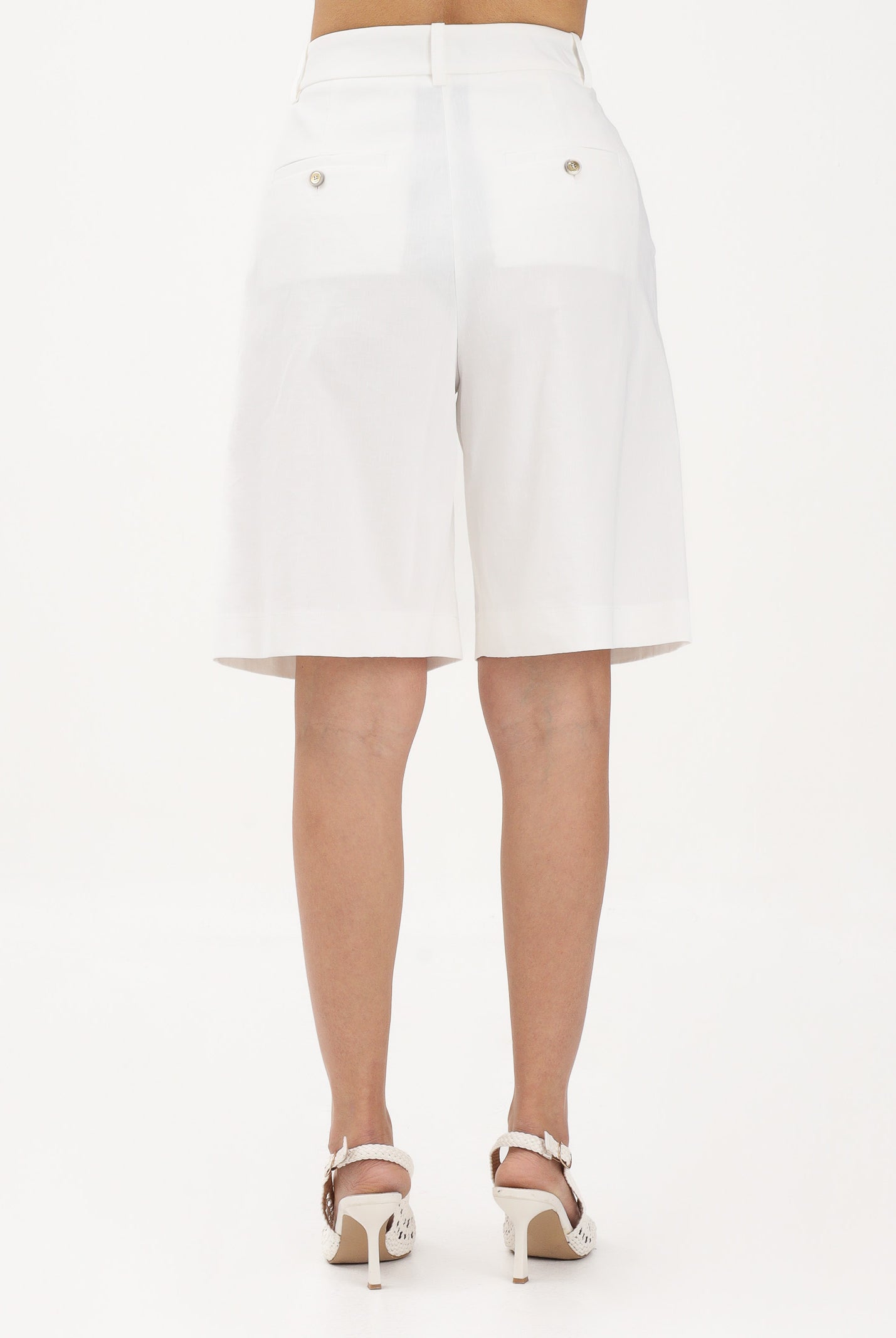PINKO Bermuda bianco da donna con piega stirata 106594A34I Z05 PINKO