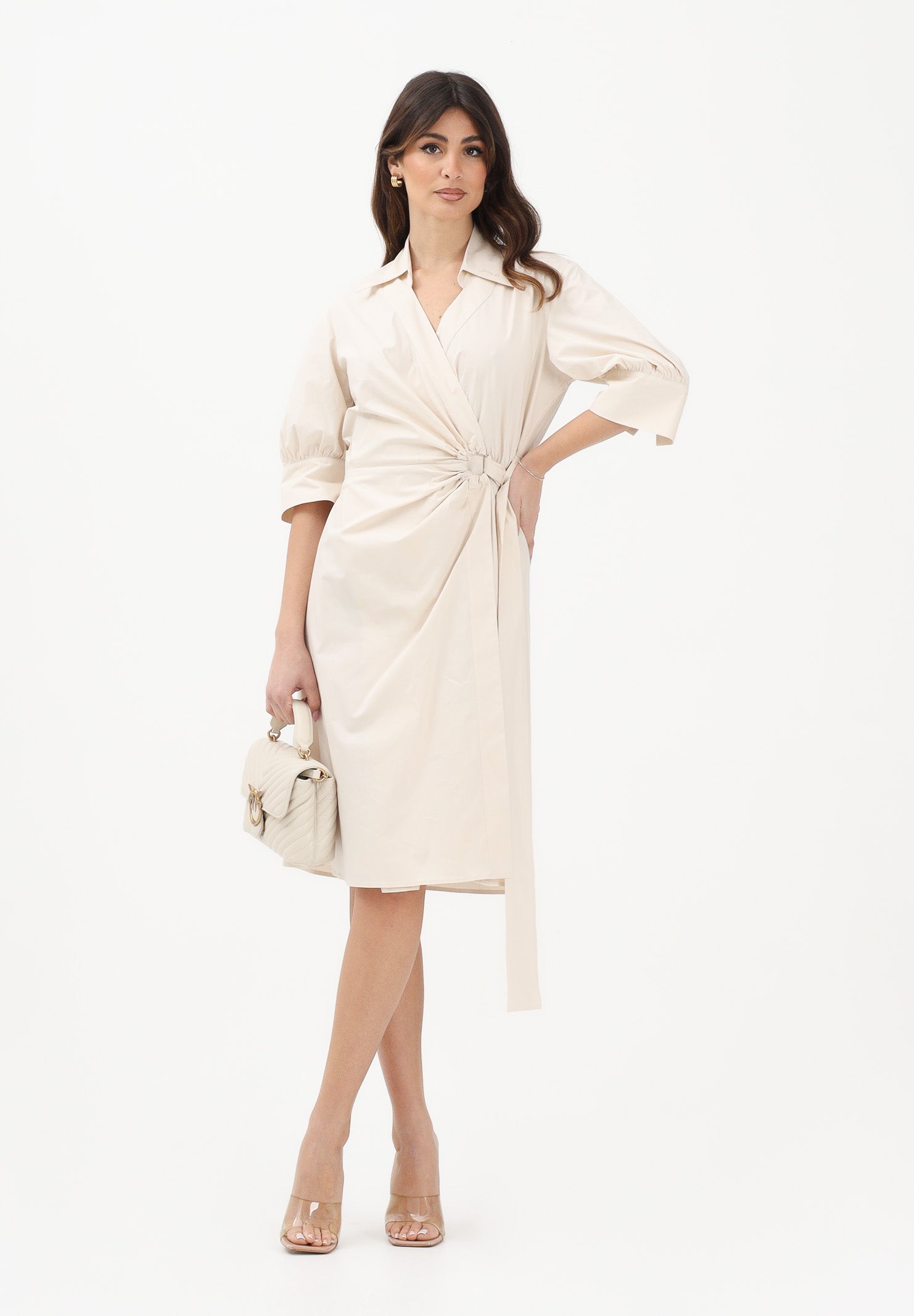 PINKO Abito midi ALINE beige da donna 106602A35Q C03 PINKO