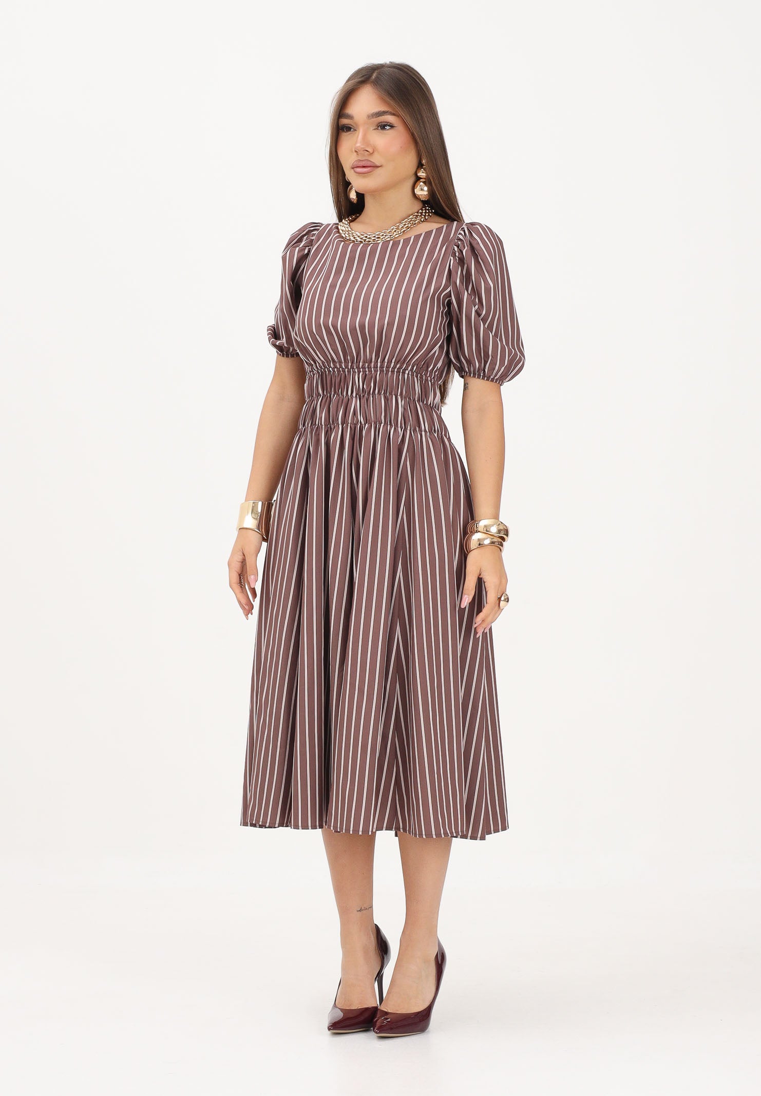 PINKO abito ETHEL in Multicolore Marrone-Rosa colore basico marrone da donna 106670A33Q LN1 PINKO