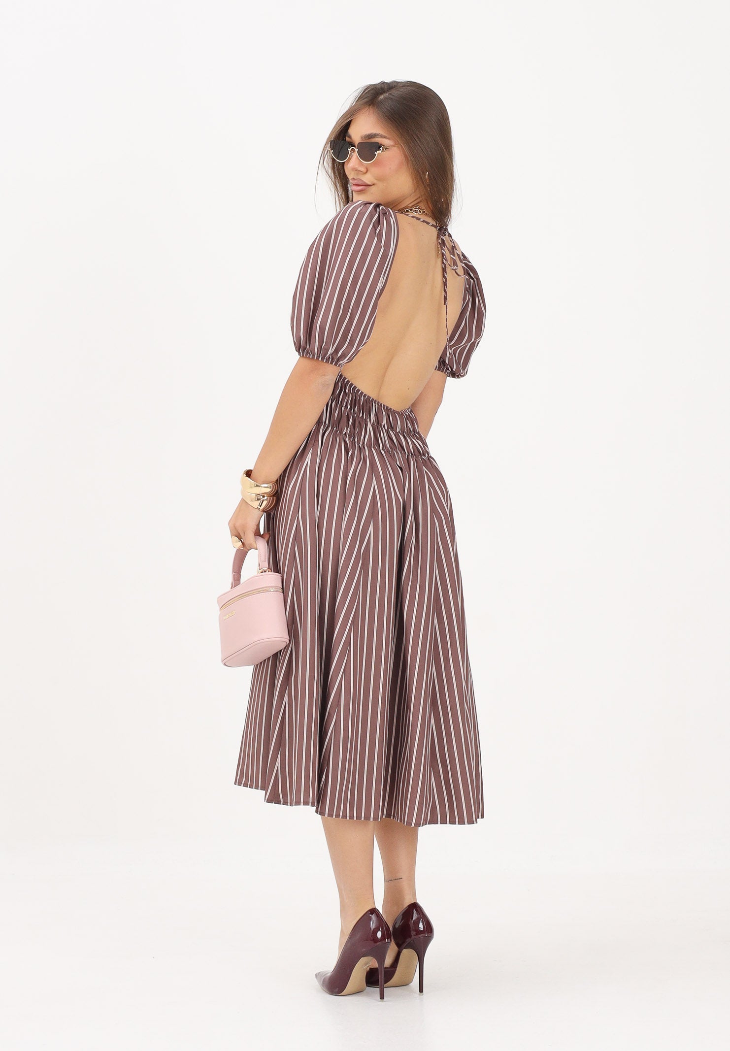 PINKO abito ETHEL in Multicolore Marrone-Rosa colore basico marrone da donna 106670A33Q LN1 PINKO