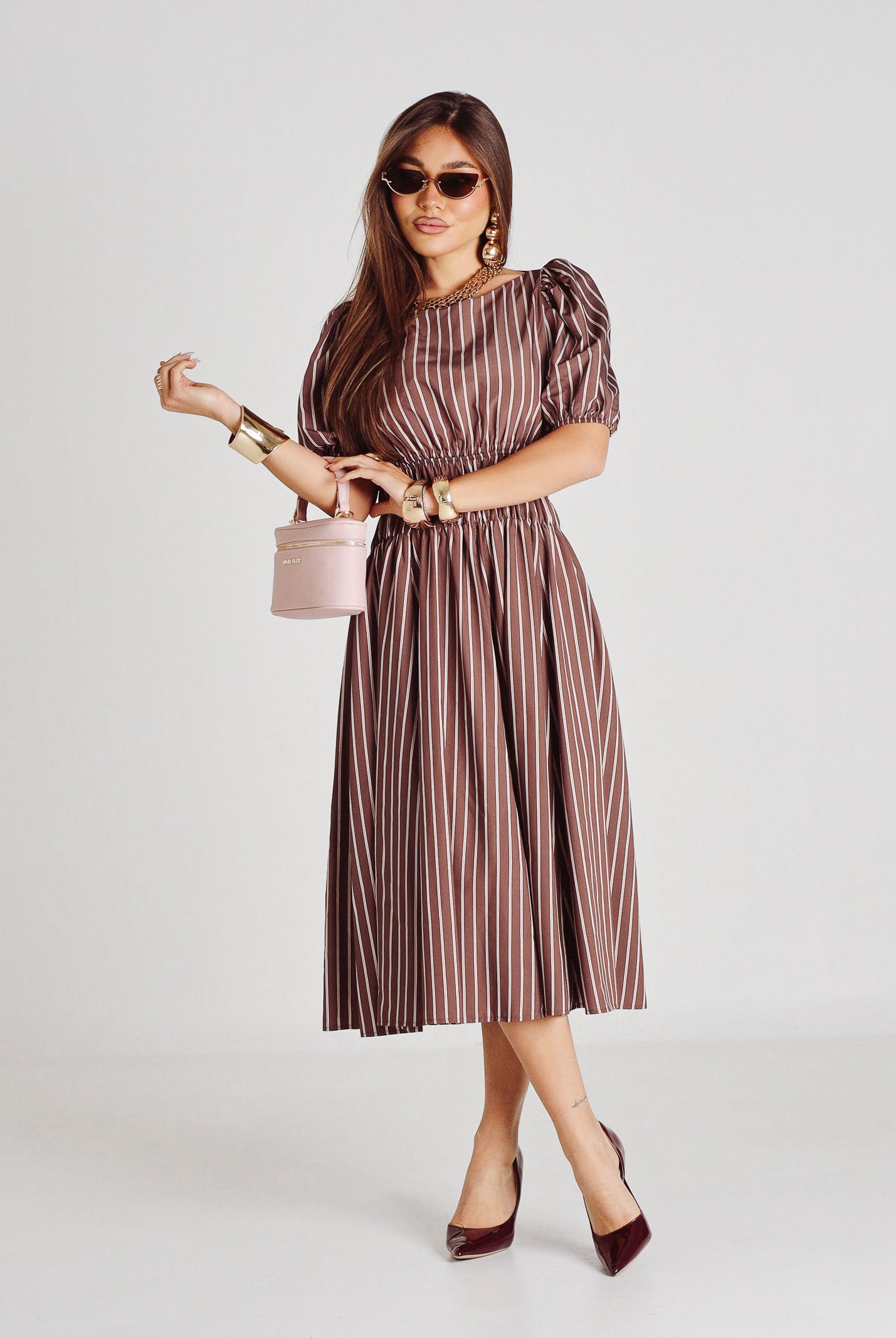 PINKO abito ETHEL in Multicolore Marrone-Rosa colore basico marrone da donna 106670A33Q LN1 PINKO