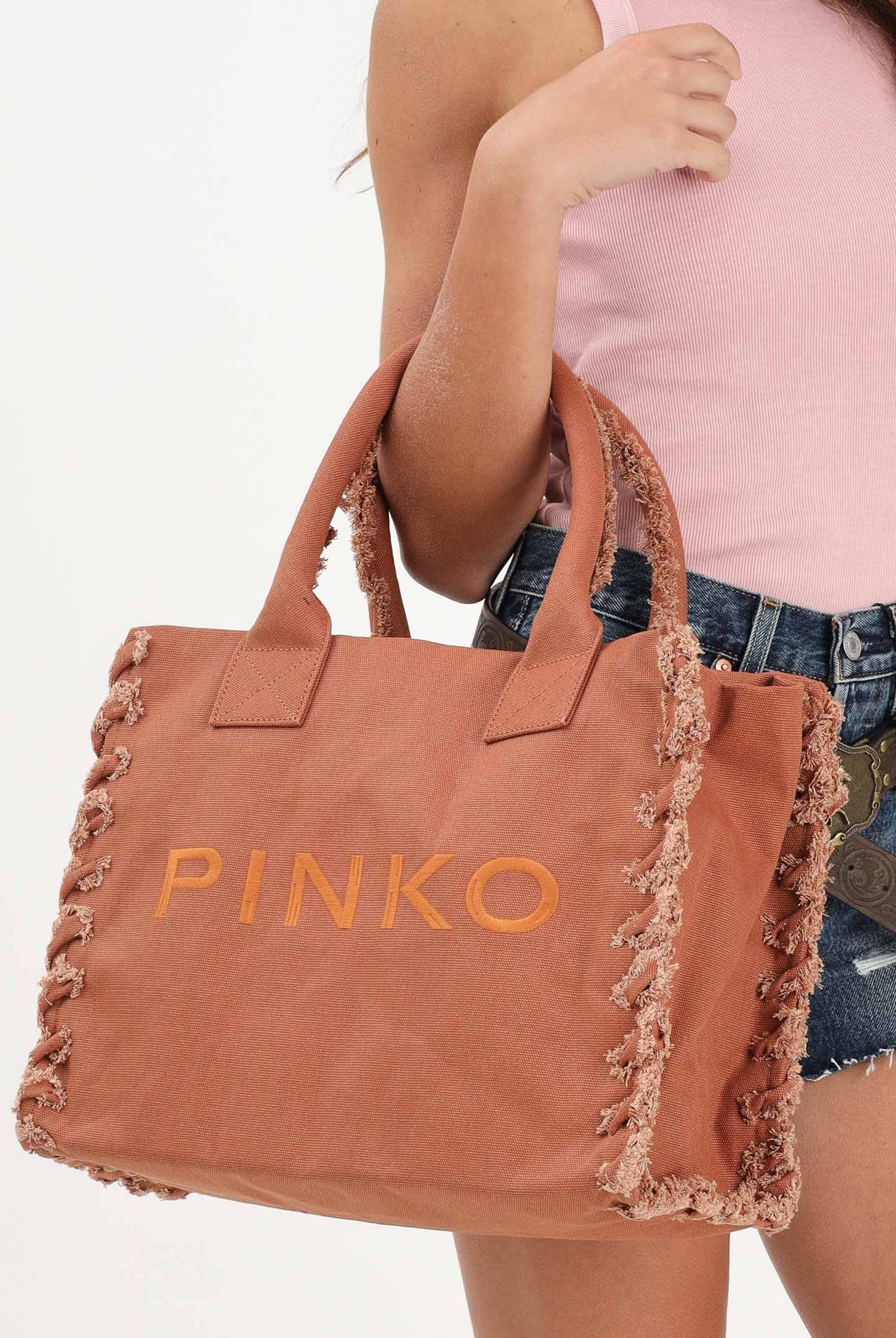 PINKO Shopper Beach biscotto da donna 106673A3A4 L08 PINKO