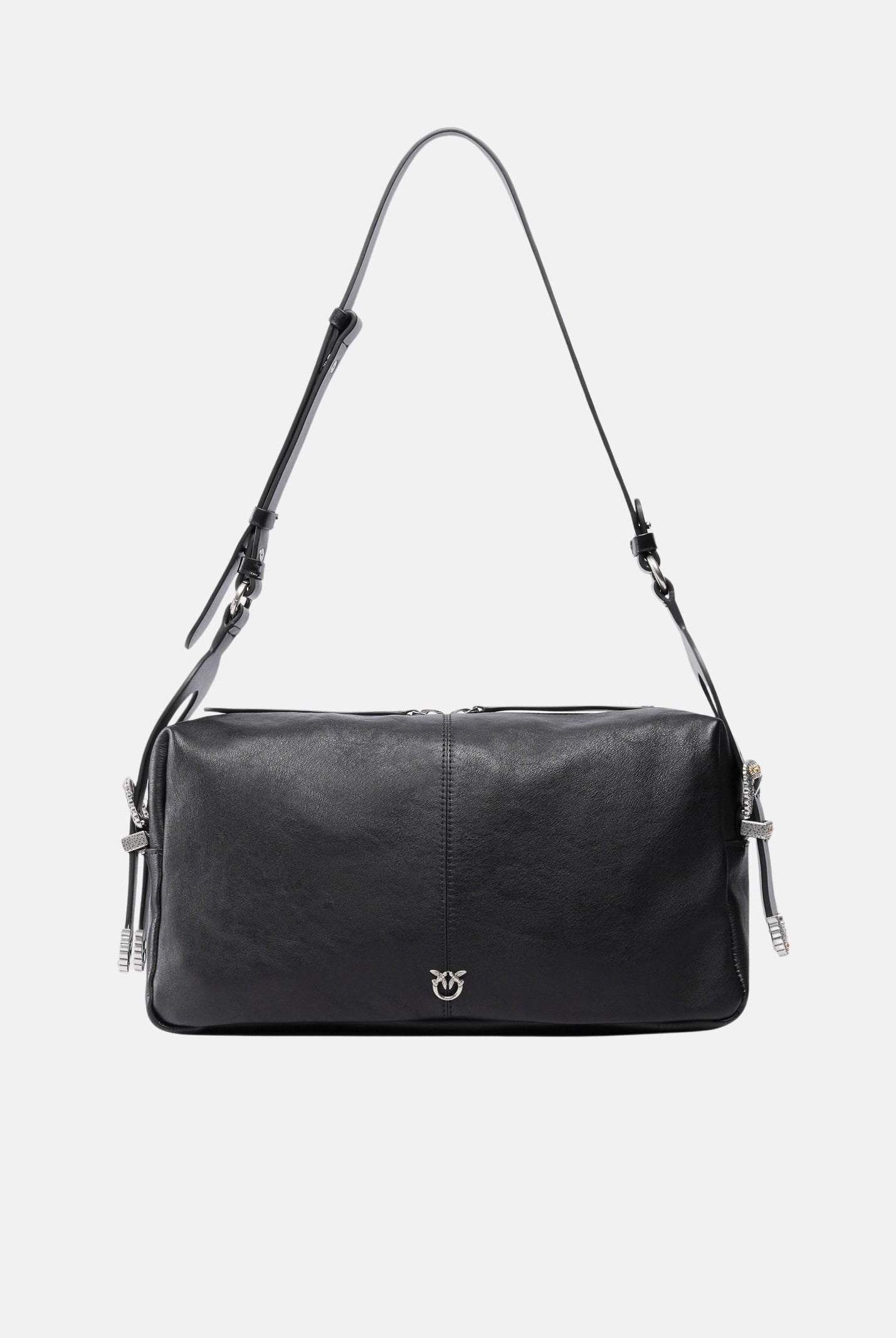 PINKO Borsa a spalla Keeper Bag in pelle nera da donna 106676A2JG Z99O PINKO