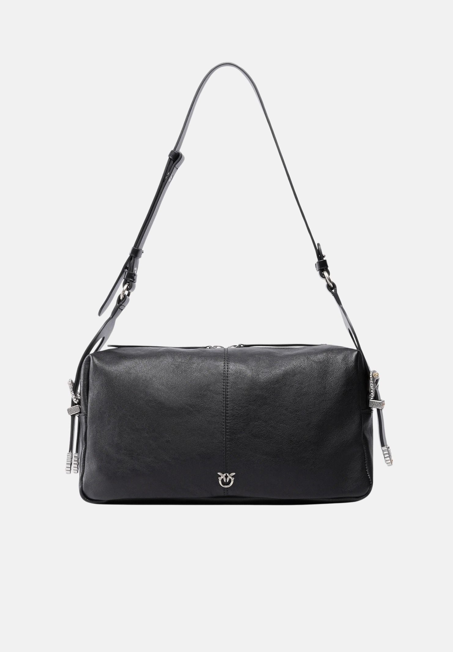 PINKO Borsa a spalla Keeper Bag in pelle nera da donna 106676A2JG Z99O PINKO