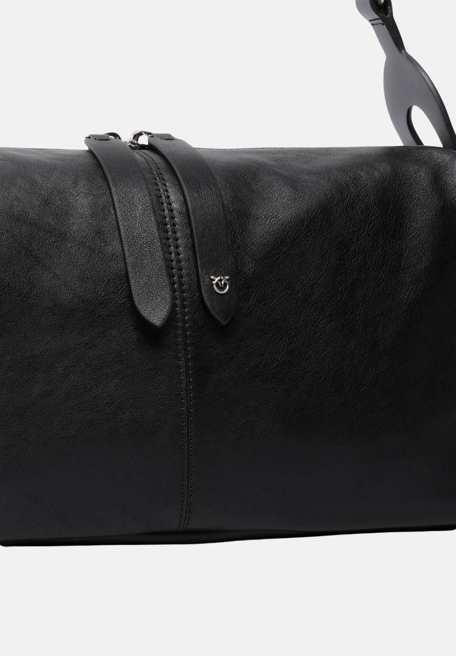 PINKO Borsa a spalla Keeper Bag in pelle nera da donna 106676A2JG Z99O PINKO