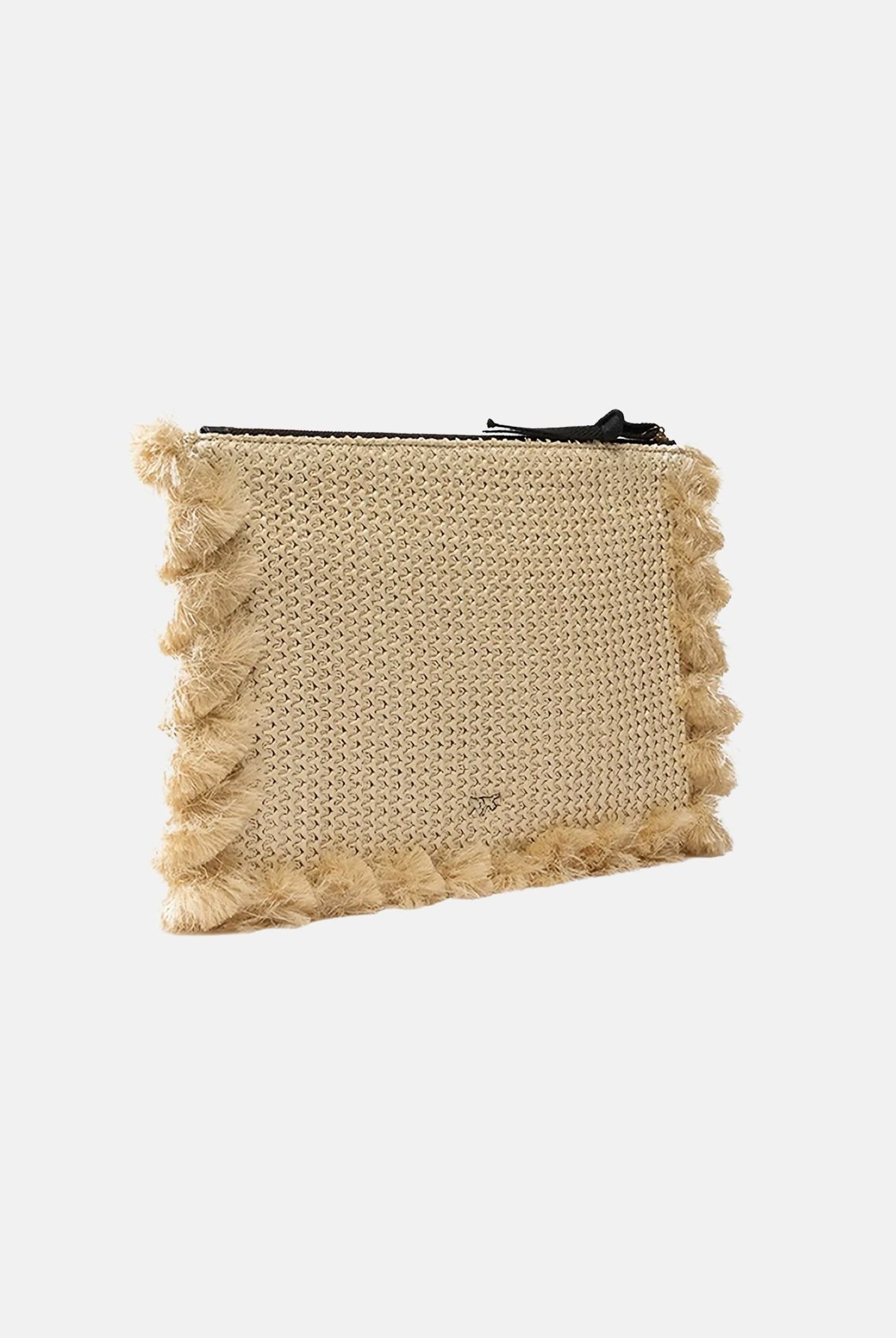 PINKO Pochette beige da donna in rafia con logo 106718A39Y HZ3Q PINKO