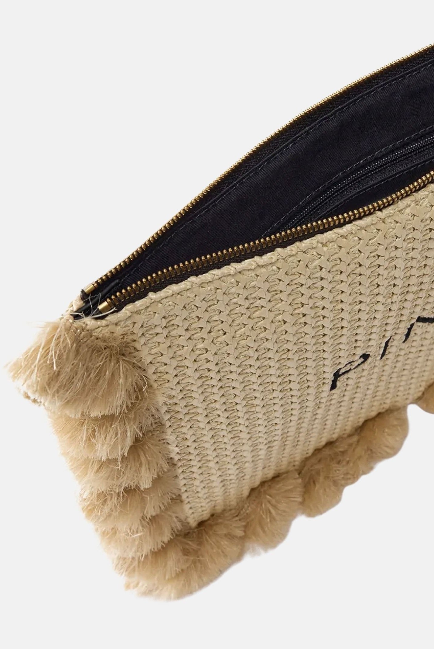 PINKO Pochette beige da donna in rafia con logo 106718A39Y HZ3Q PINKO