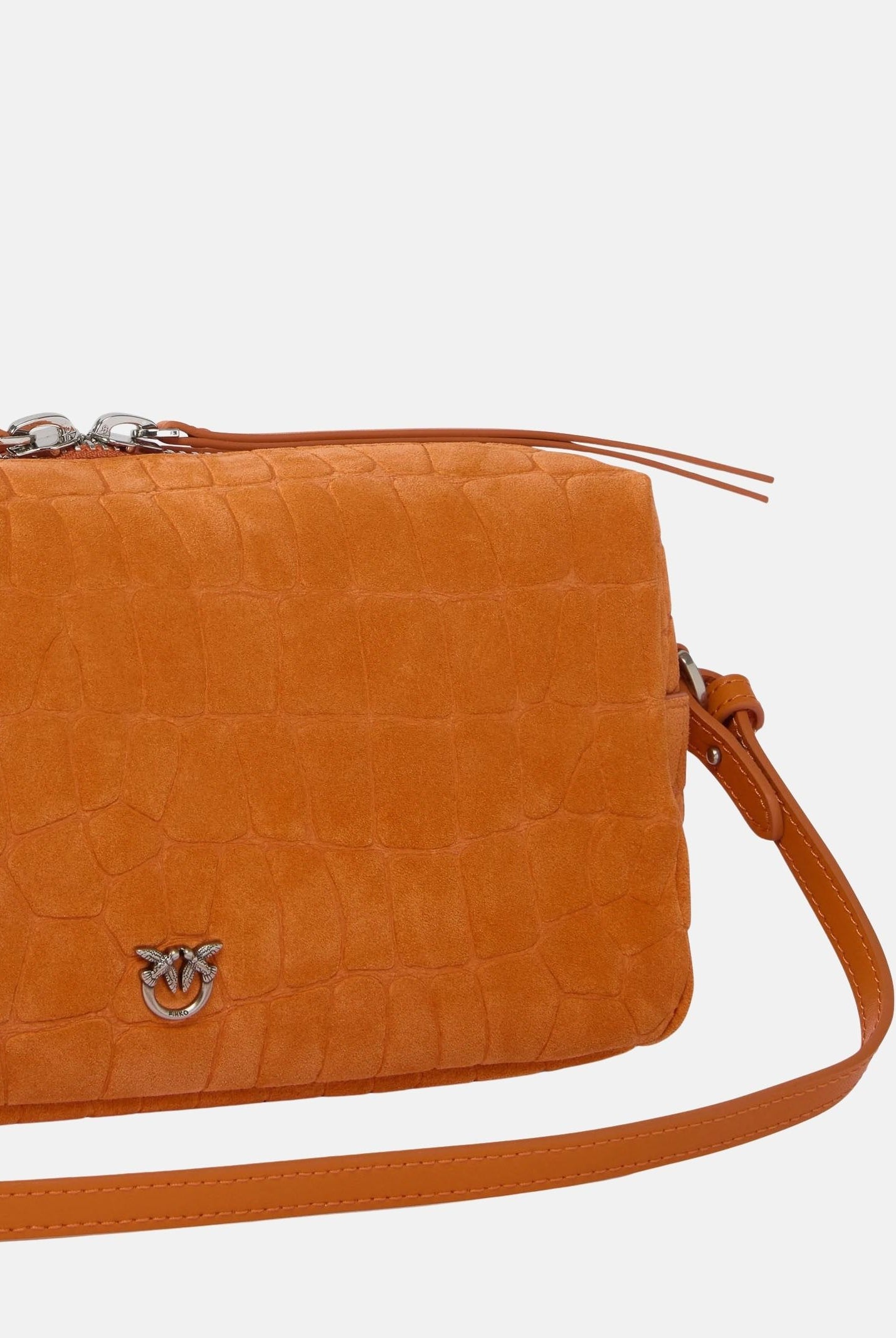 PINKO Borsa a spalla arancione da donna in pelle stampa coccodrillo 106761A2YW A76O PINKO