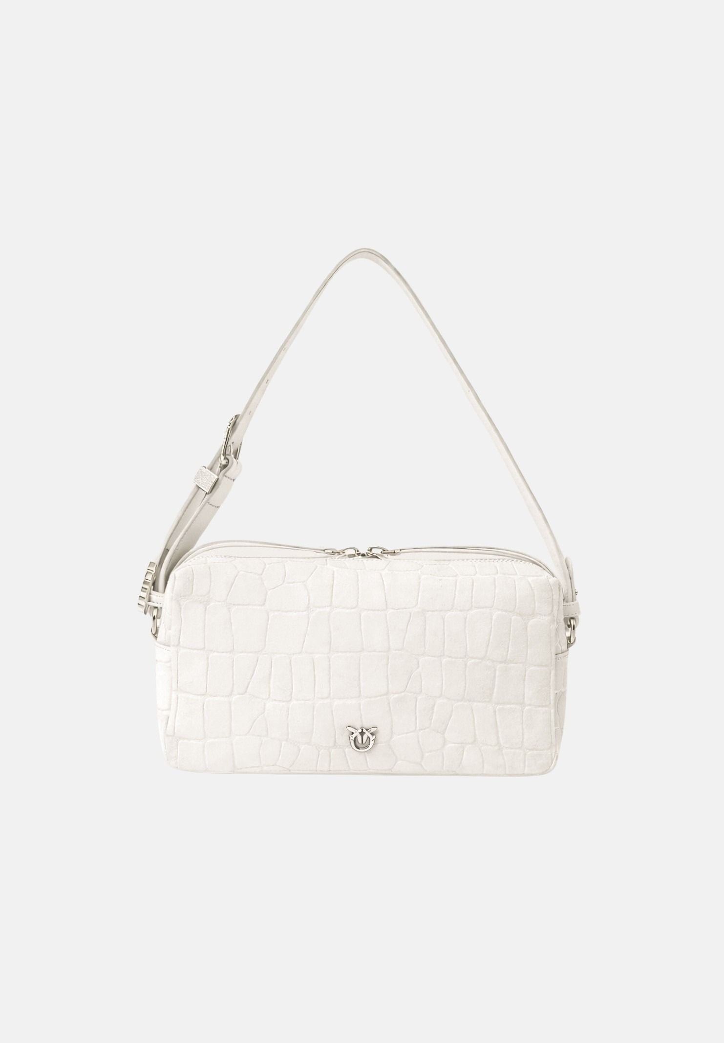 PINKO Borsa a spalla bianca da donna in pelle stampa coccodrillo 106761A2YW Z15O PINKO