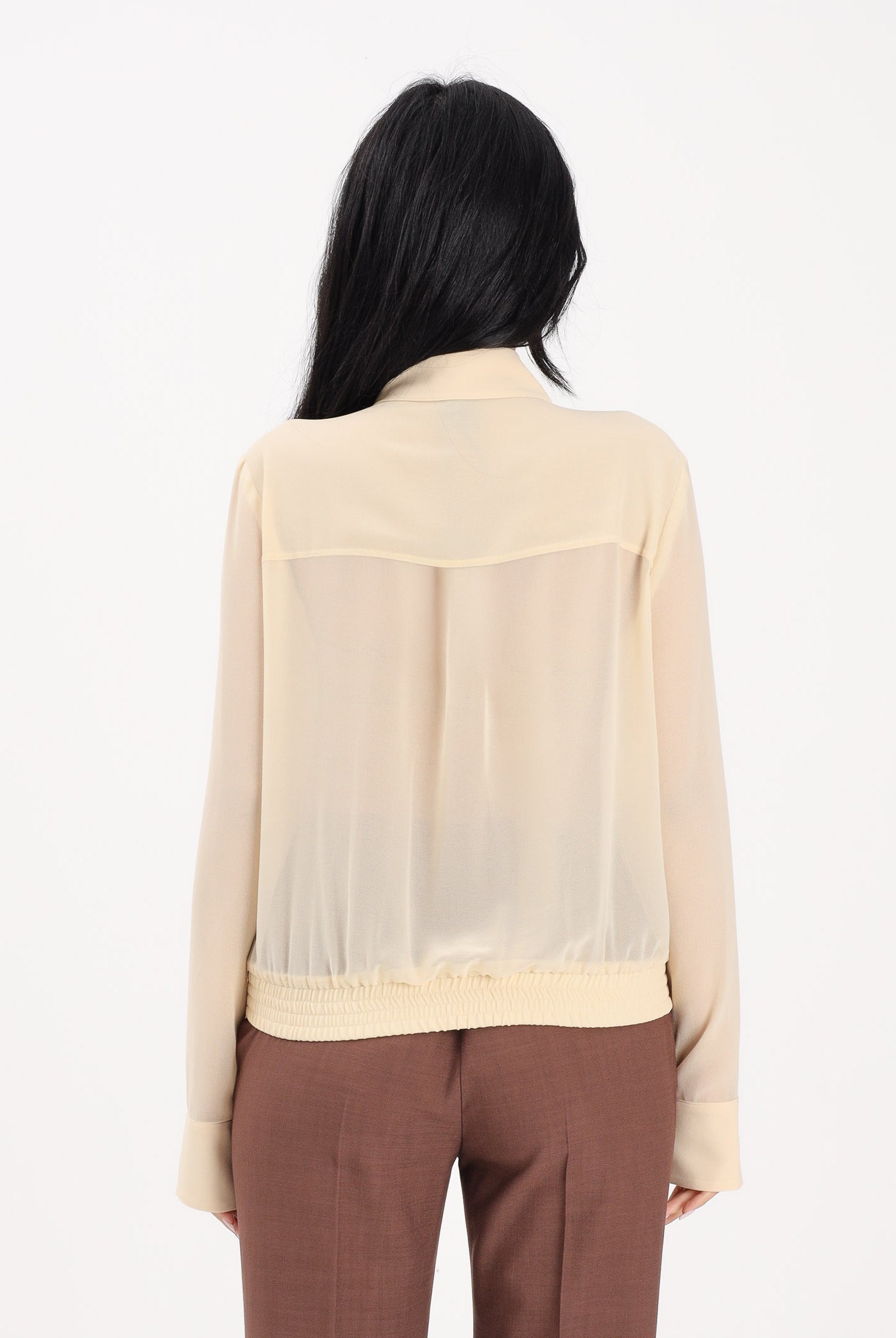 PINKO Camicia a manica lunga gialla da donna con dettagli metallici 106791A3AT C19 PINKO
