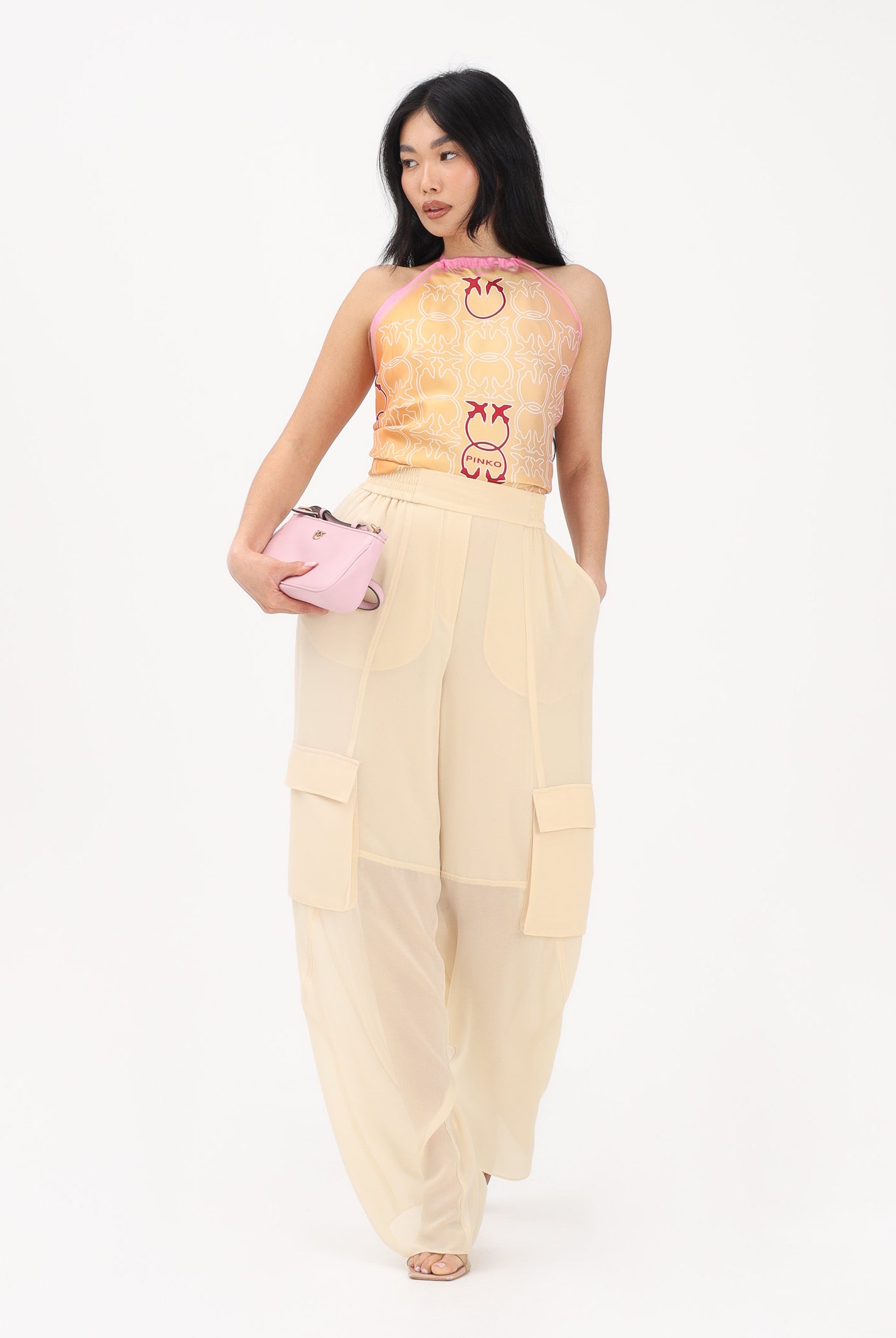 PINKO Pantalone elegante vaniglia da donna 106792A3AT C19 PINKO