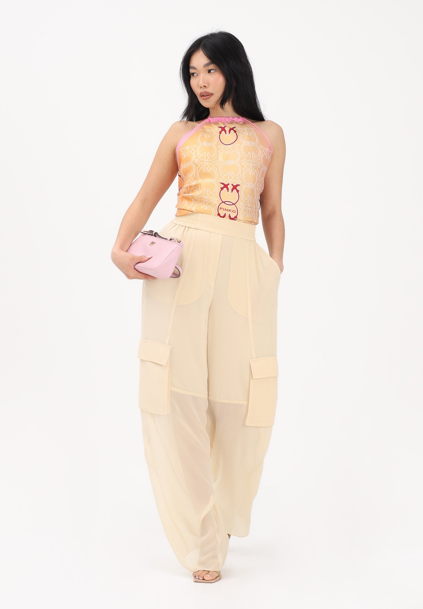 PINKO Pantalone elegante vaniglia da donna 106792A3AT C19 PINKO