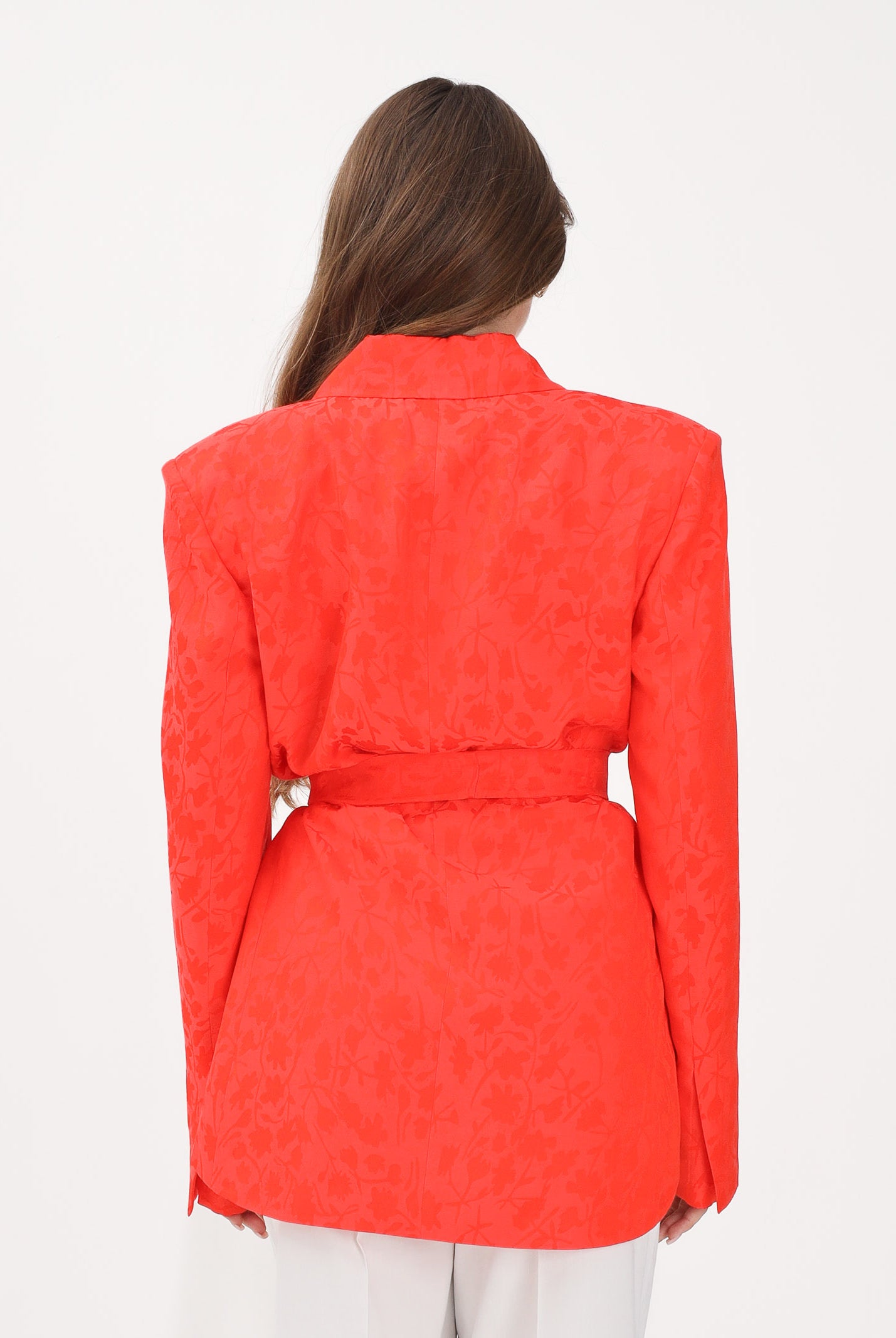 PINKO Giacca in stile kimono arancione da donna con motivo floreale 106800A3AN A99 PINKO