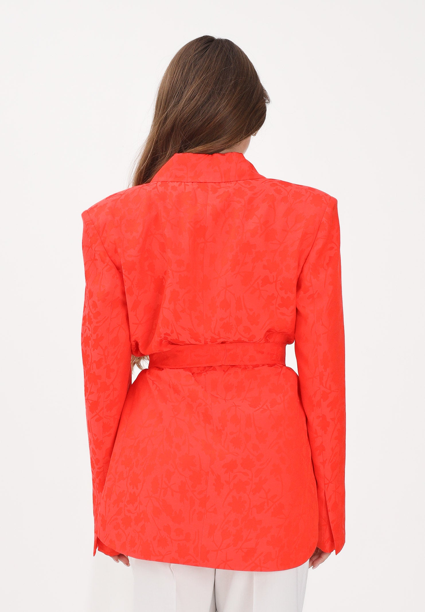 PINKO Giacca in stile kimono arancione da donna con motivo floreale 106800A3AN A99 PINKO